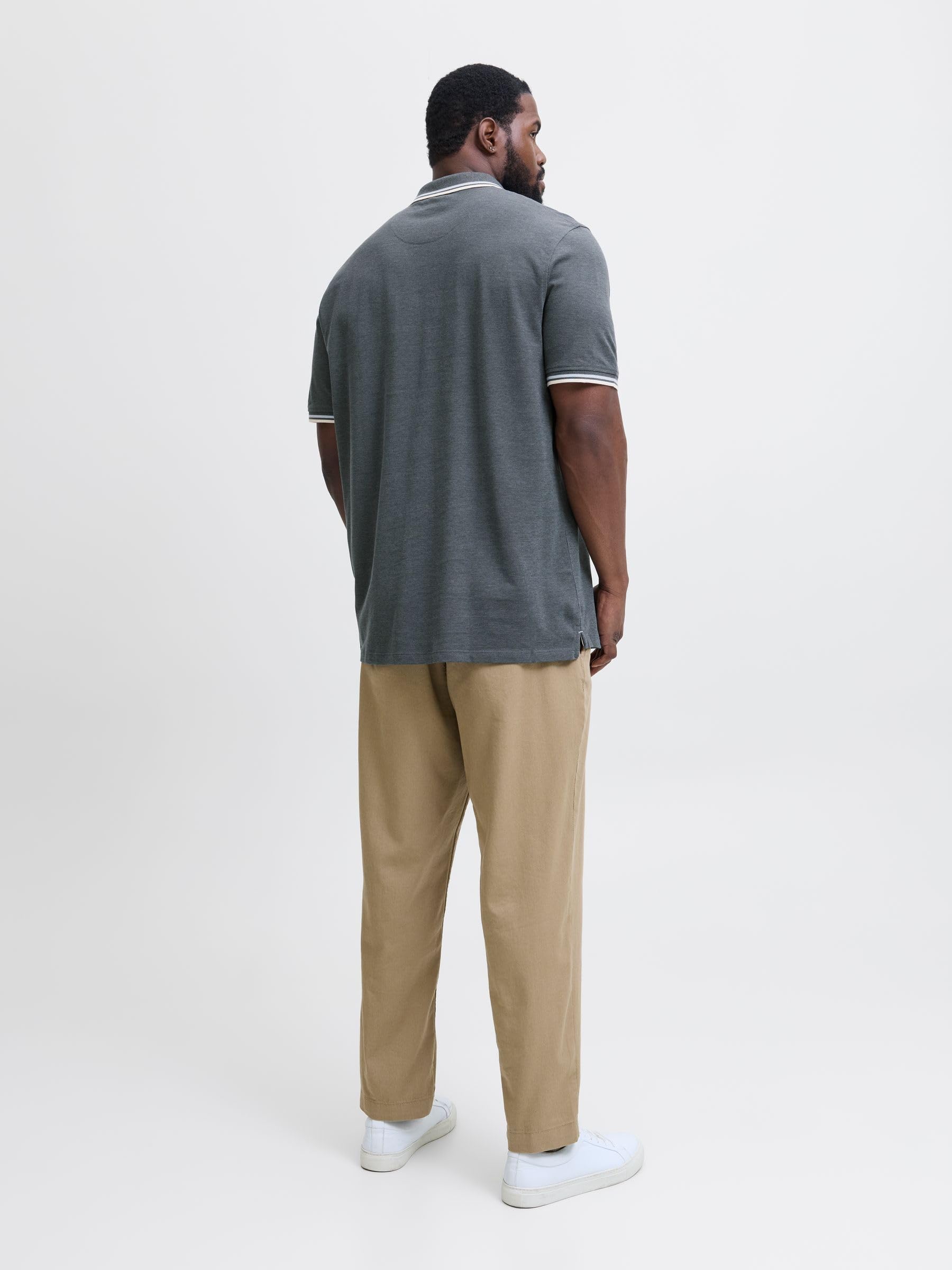 JACK&JONES PLUS JJEPAULOS Polo SS NOOS PLS, Deep Teal/Szczegóły: neonowy, 6XL