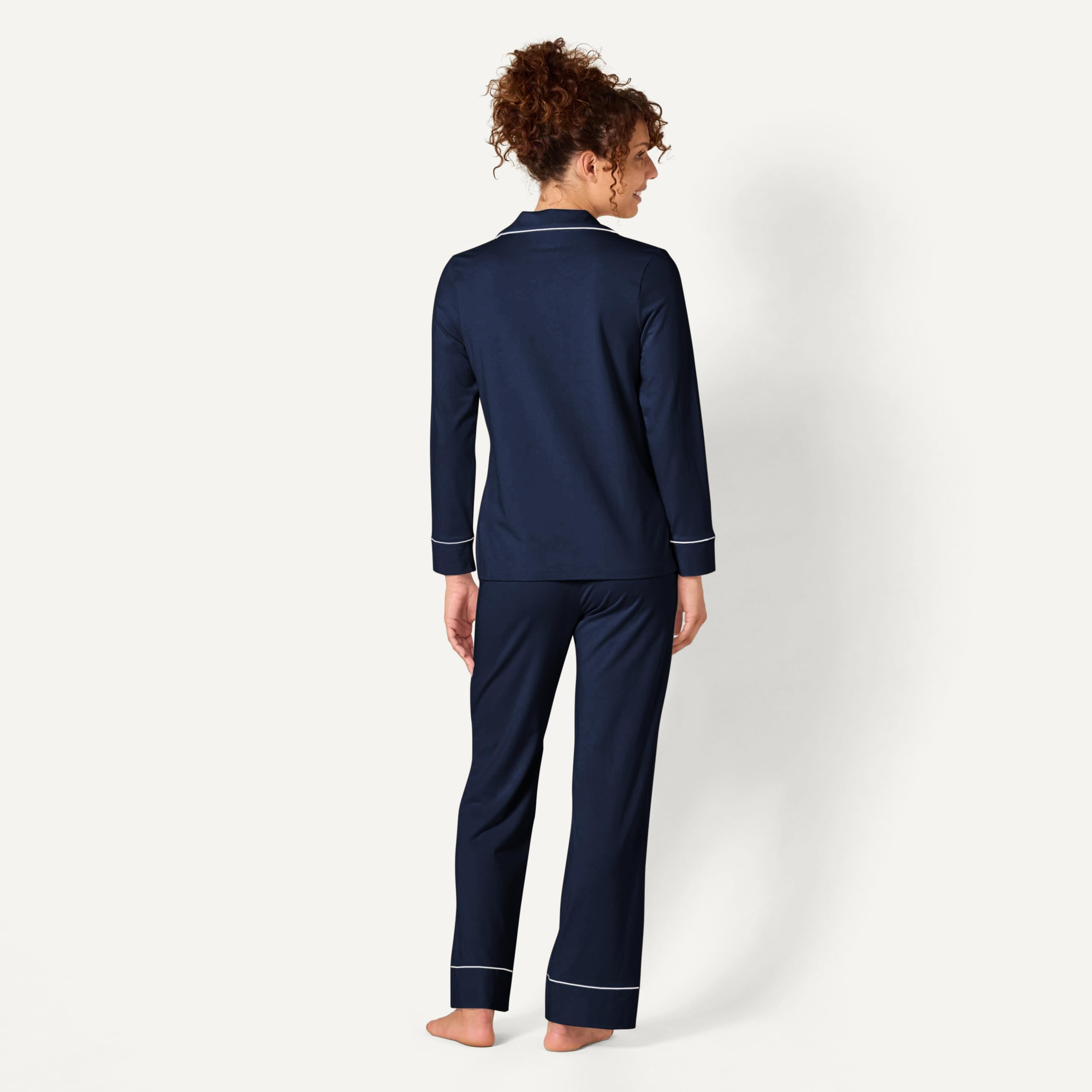 Amazon Essentials Donna Camicia a Maniche Lunghe in Modal di Cotone e Pigiama a Tutta Lunghezza