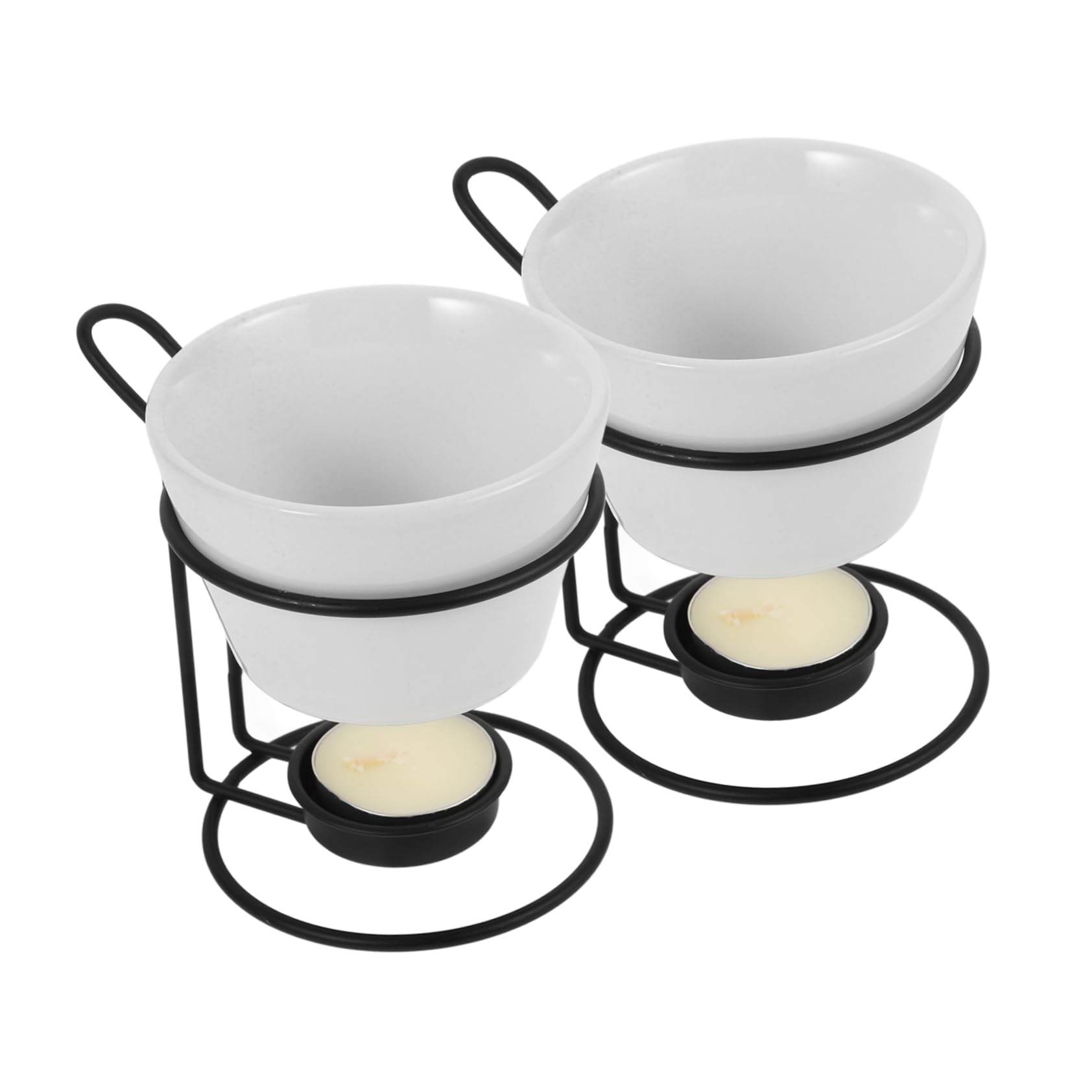 PRETYZOOM 2sets Scaldaburro in Ceramica per Fonduta di Cioccolato Pentola per Sciogliere Formaggio Set per Fonduta da Cucina Accessori per Sciogliere Burro