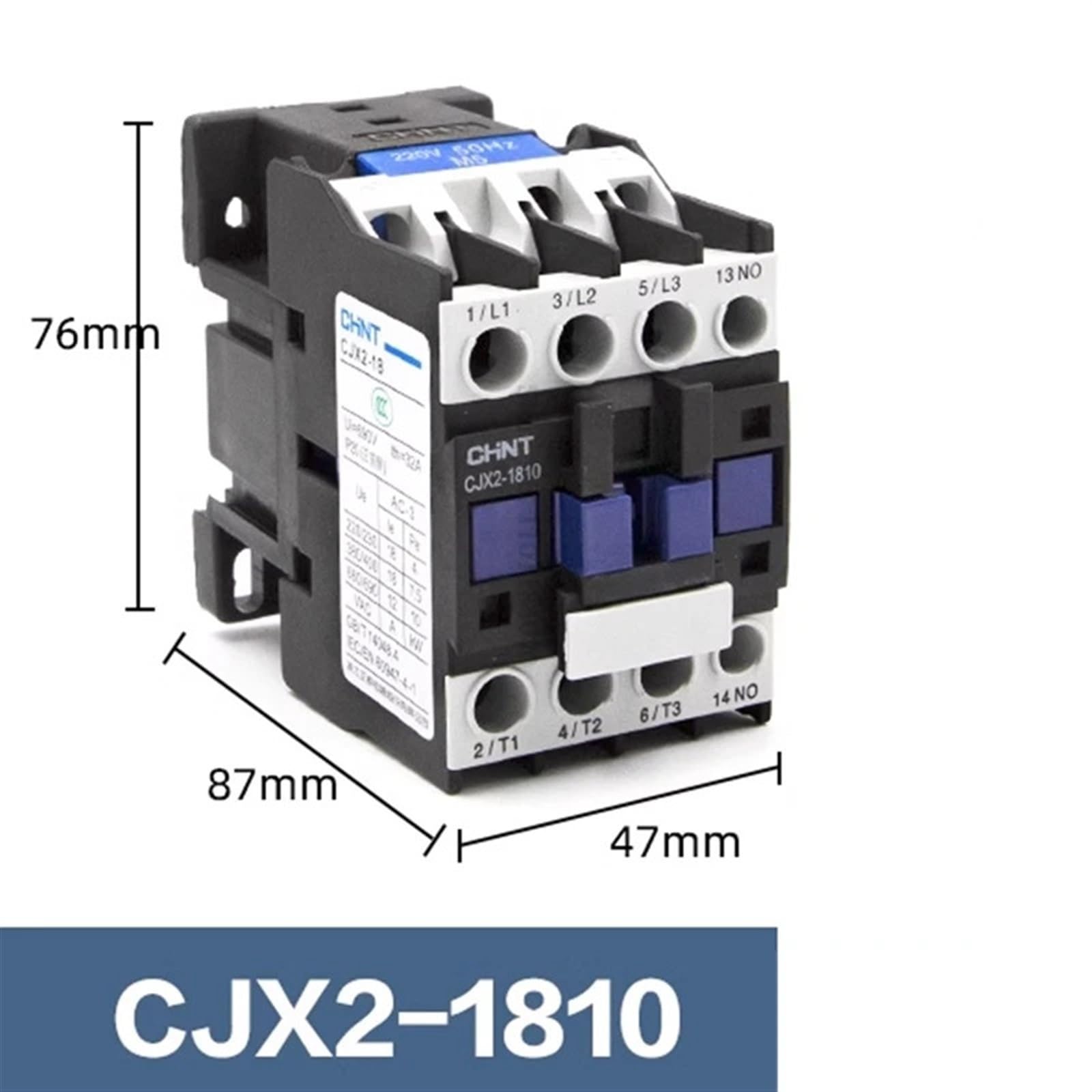 Stycznik ACLC1 CJX2-1810 18A, 3-fazowy, 3-biegunowy, bez napięcia cewki, 380 V, 220 V, 110 V, 36V, 24V, montowany na szynie Din, 3P + 1NO, normalny otwór | Stycznik(CJX2-1810,36V)