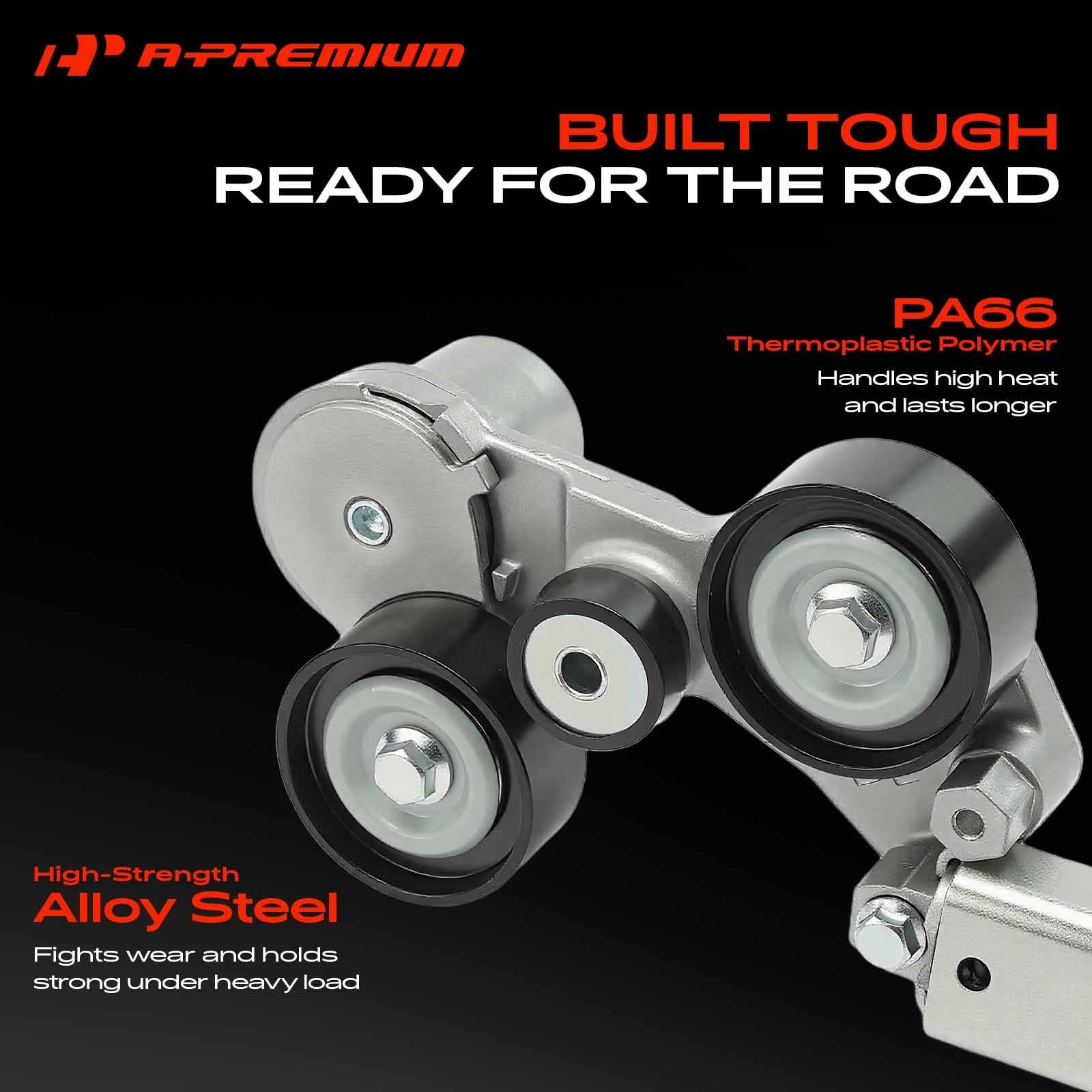 A-Premium Tendicinghia Assemblea con puleggia Compatibile con Chevrolet Malibu 2008-2010 2013-2014 Impala 2014 Buick LaCrosse Regal 2012-2016 Saturn Aura Vue
