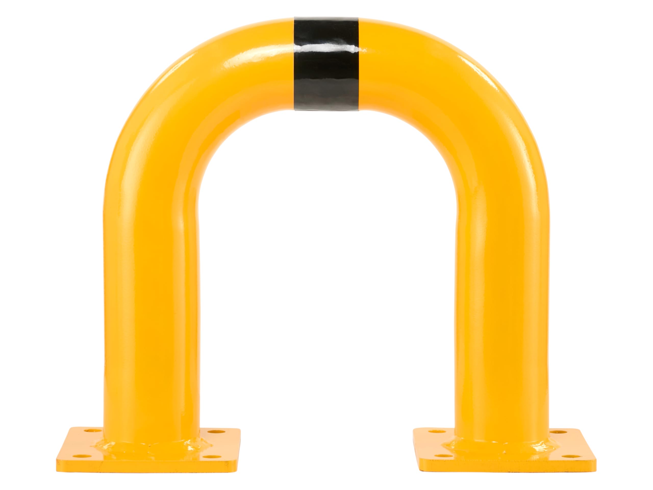 The Workplace Depot Yellow/Black Tube Hoop Barrier Rack Protector – Seamless Steel Tube, & High-Visibility – Warehouse, Car Park & Petrol Station Safety