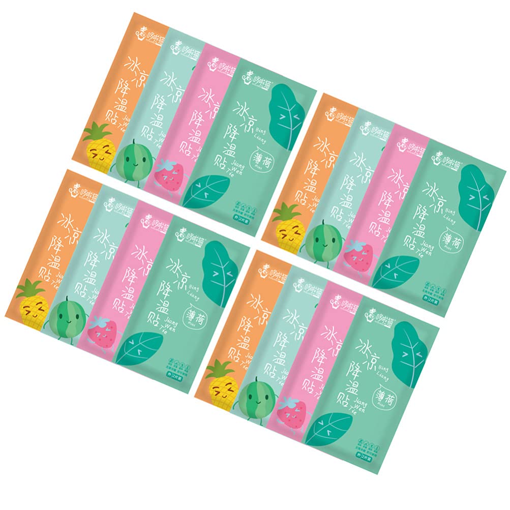 40Pcs Cooling Forehead Strips Headache Gel Pads Fever Reducer Pad Cooling Sticker Forehead Cooling Strips