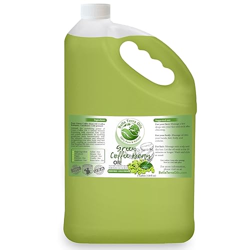 Bella Terra Oils Aceite de grano de café verde 1 galón, para cabello y piel, rico en antioxidantes, nutritivo, de rápida absorción, no graso