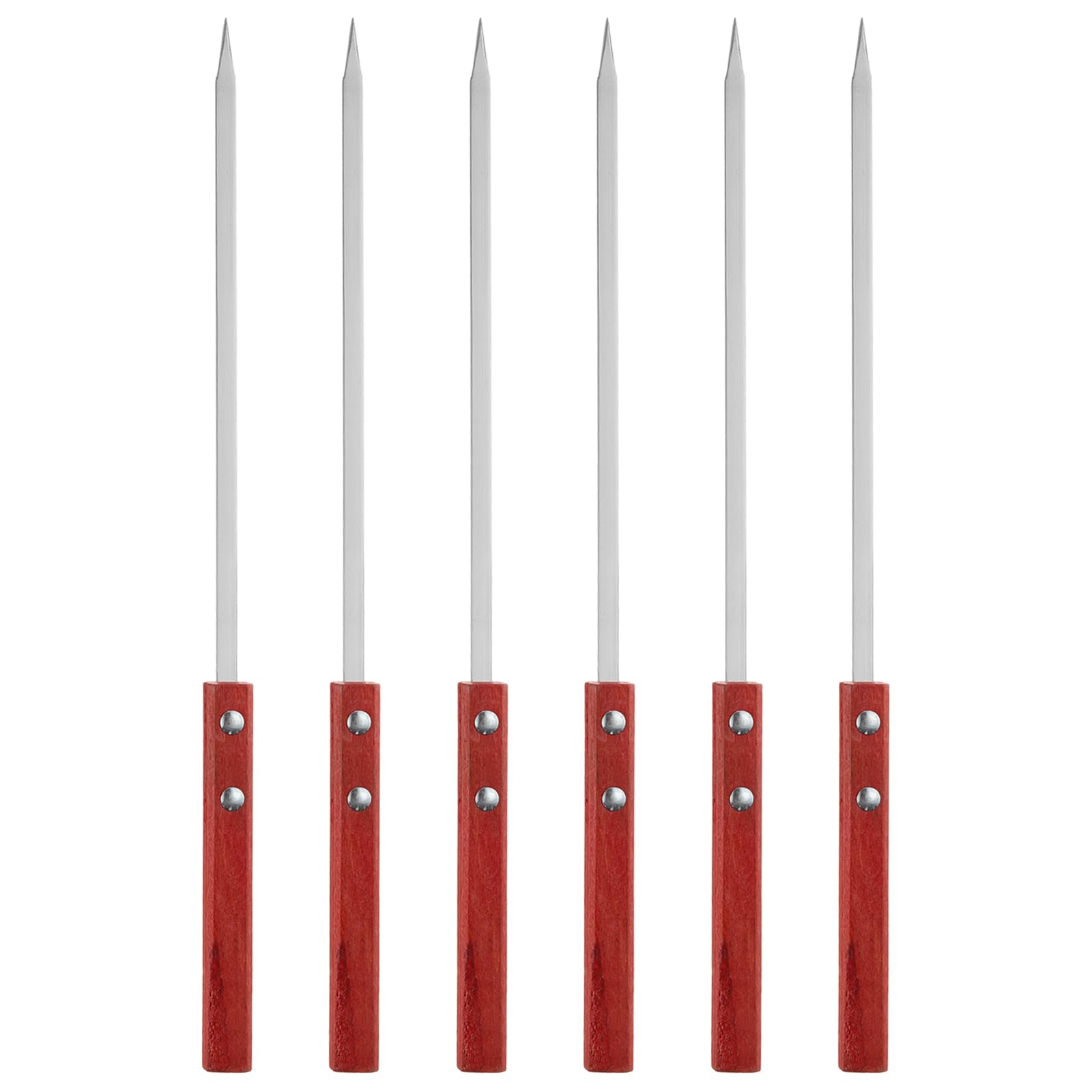 Pinchos de metal para parrilla de 22.8 pulgadas y acero inoxidable reutilizable