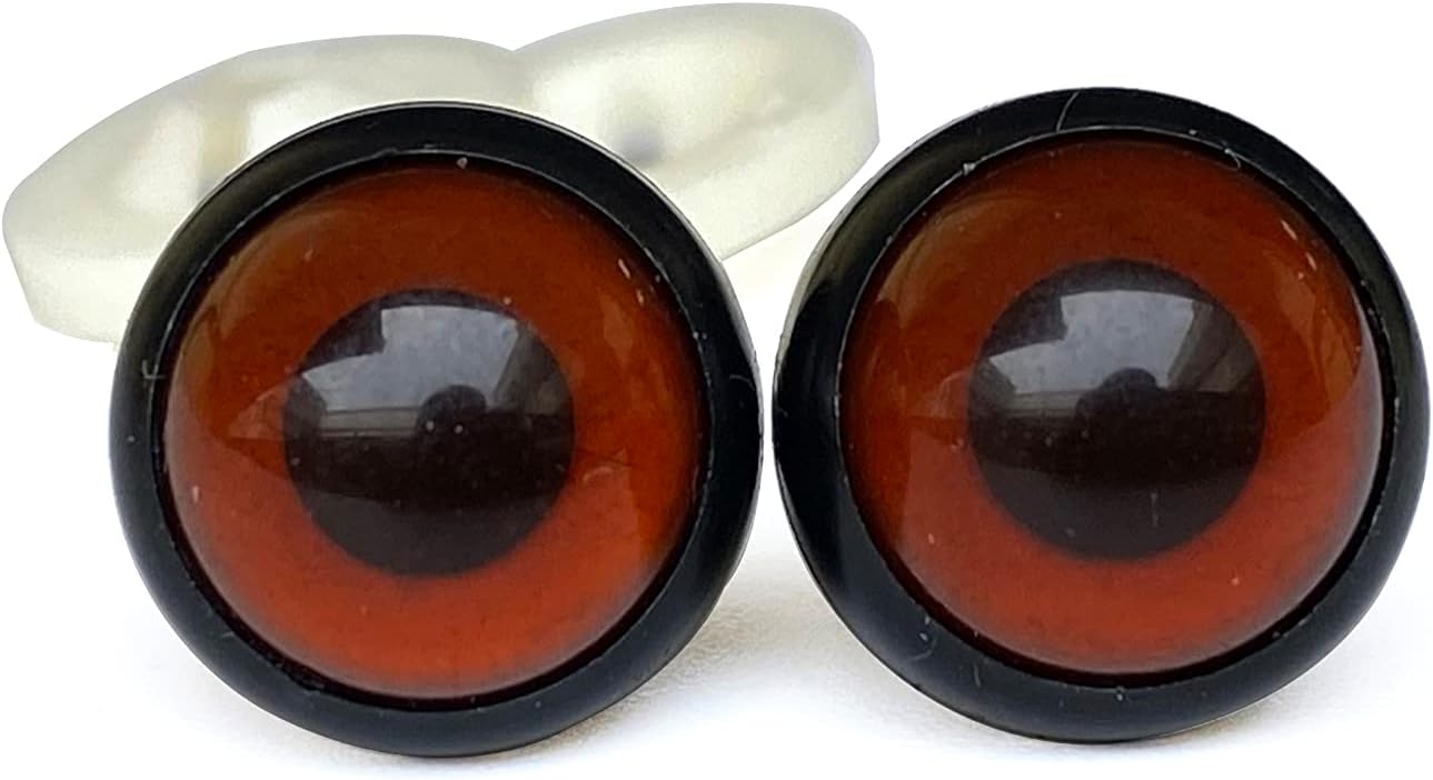 Plastic Safety Eyes with washers for Amigurumi Puppet Animal Crochet Stuffed Eyes Crafts 1/2" / 12mm 16 pcs Dark red EA81