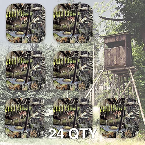 Havercamp Next Camo 7" Deer Plates (24 Pack)! 24 Hunting Camo Square Dessert Plates. Great For Hunter Themed Party, Camouflage Motif, Birthdays, Graduations, Outdoor Family Picnic. #TOP2