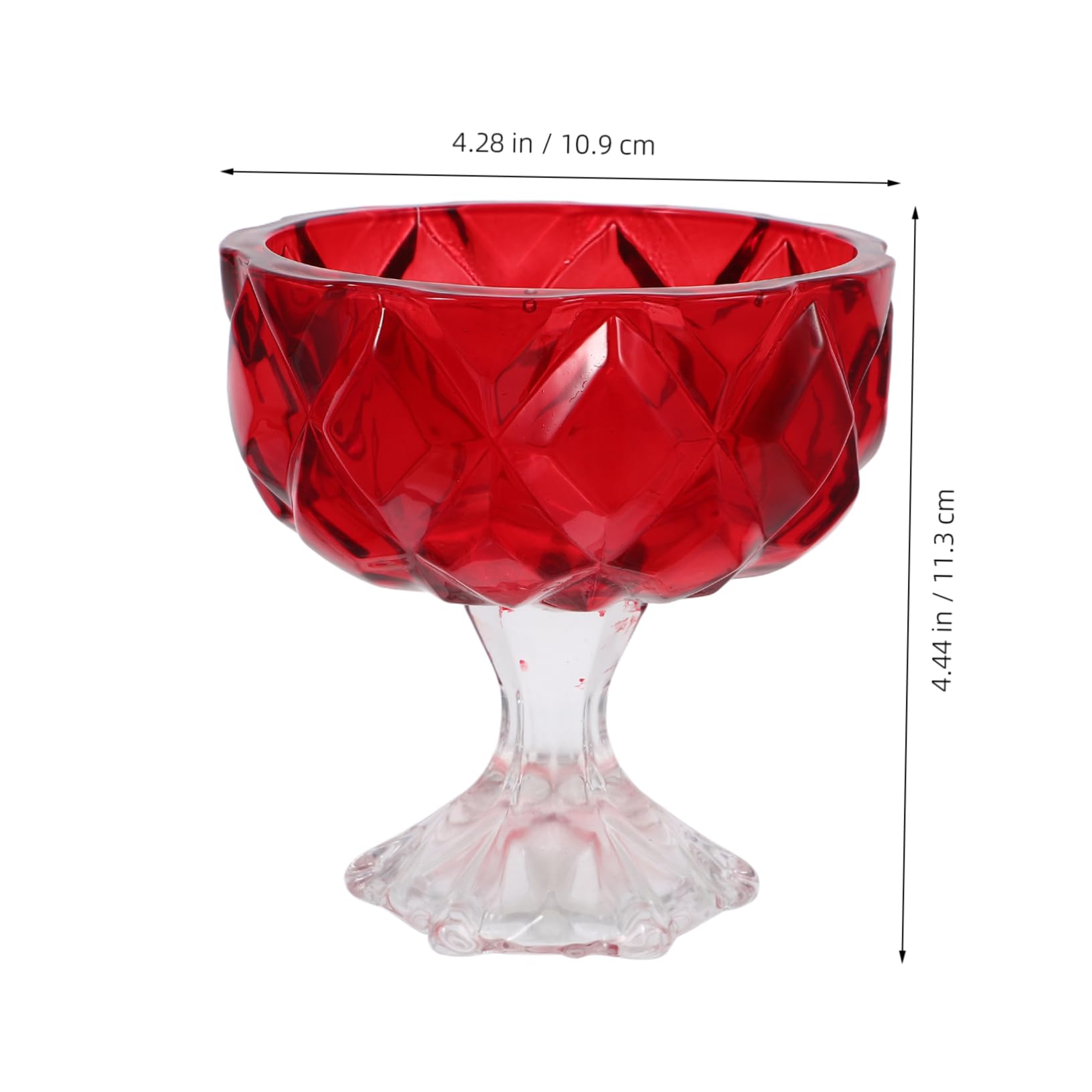 Tazón de Helado Vintage de Vidrio 285ml Rojo para Postres