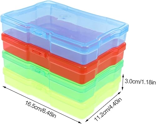Miniatura 7 de Ciieeo Organizador de plástico, 4 unidades, cajas de plástico transparente, organizador de mesa, organizador de piezas de contenedores transparentes