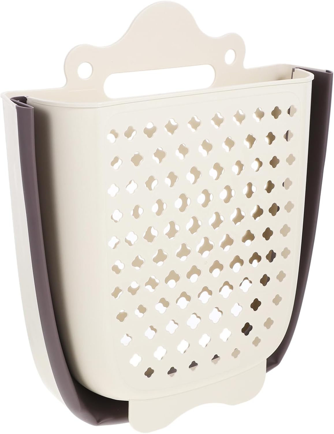 Wall Mounted Laundry Basket Large Capacity Plastic Clothes Storage Hamper for Bathroom Space Saving Hanging Basket for Dirty Clothes and Household Items Cream Color