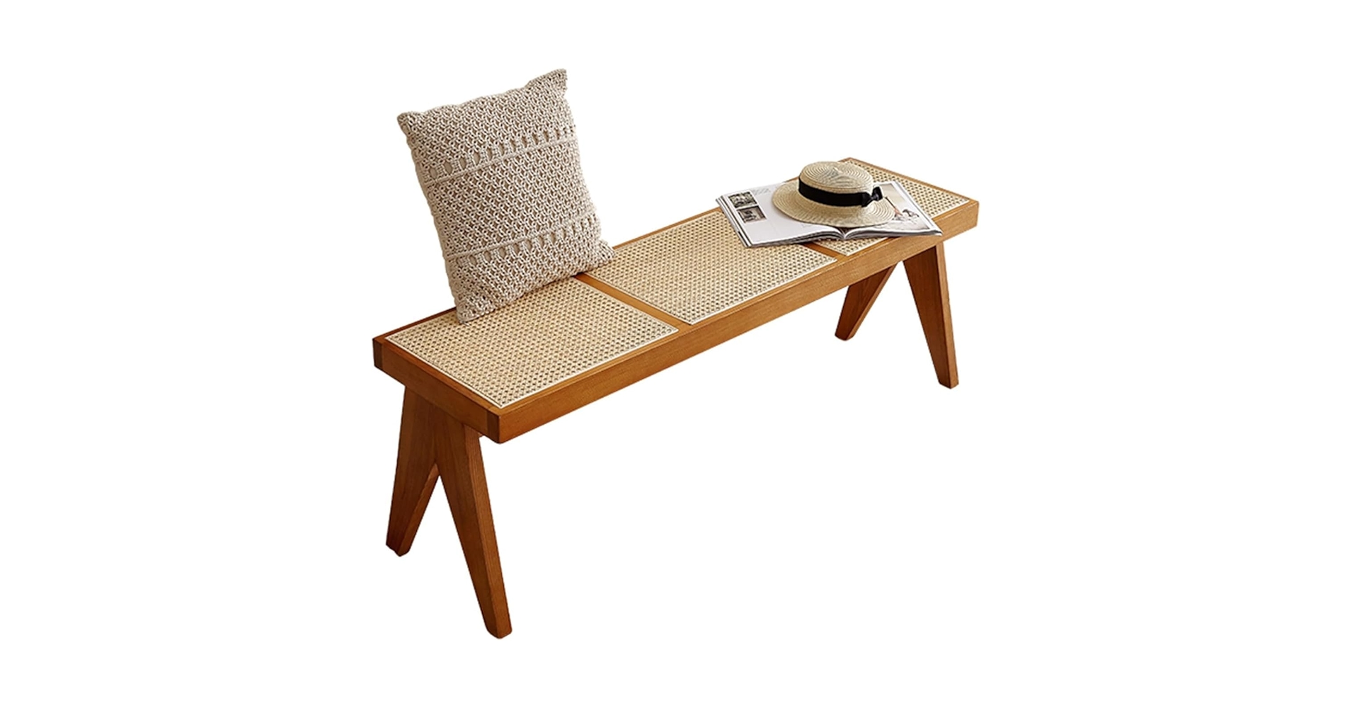 Amazon｜ダイニングベンチ エンドベンチ ラタンベンチ 無垢材