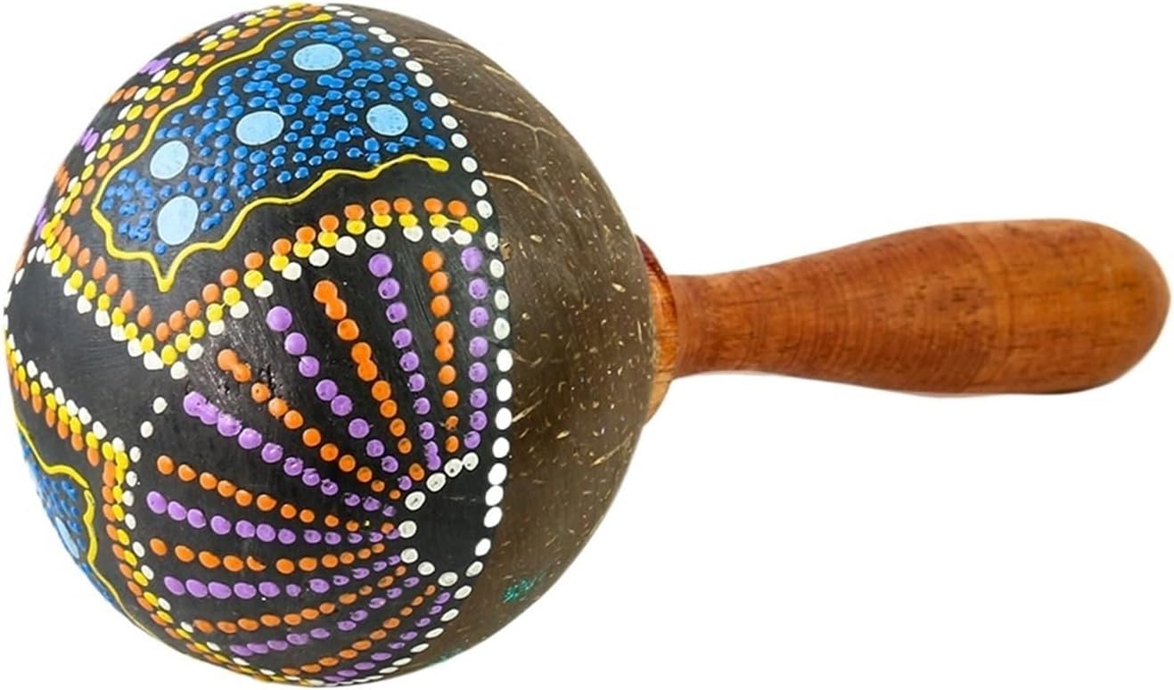 maracas, Coconut Shell Sand Hammer Maraca Shaker Hand Rattle Percussion Instrument,for music event