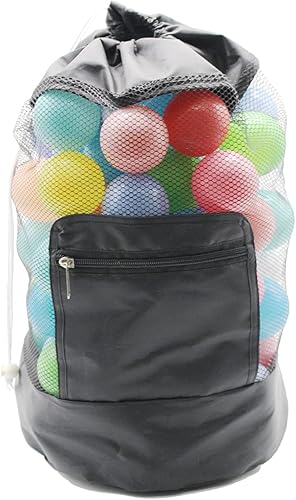 Mochila de playa negra de moda y duradera para niños, bolsa de juguetes de playa, mochila de pelota de juguete para niños para piscina y piscina,