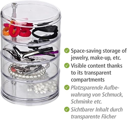 Miniatura 2 de WENKO 20990100 Organizador de cosméticos Torre transparente - 4 compartimentos, acrílico, 4.5 x 6.9 x 4.5 in, transparente
