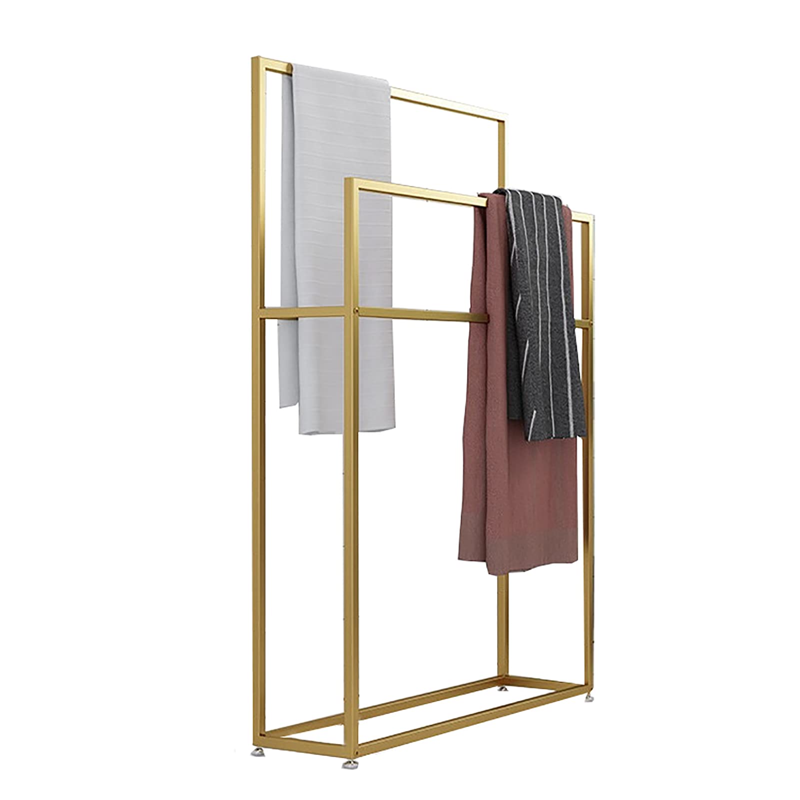 Porte-serviettes sur pied en métal noir pour salle de bain et chambre