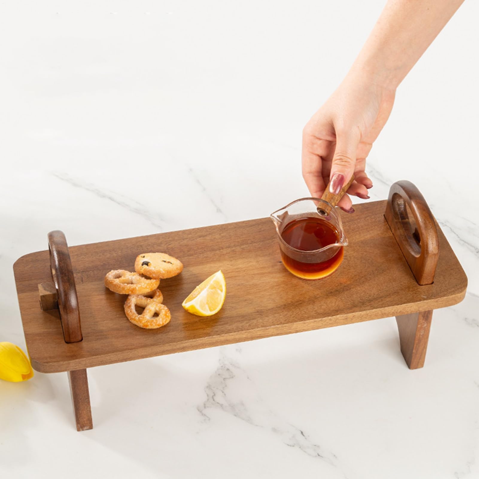 Vassoio da portata in legno di acacia rustico, versatile alzata per cupcake, alzata alta per matrimoni, feste e buffet, ideale per dessert e formaggi, espositore per insalate, Thanng Catering
