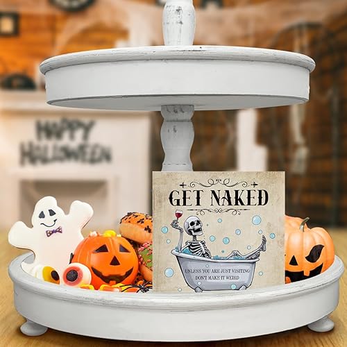 Miniatura 5 de Divertido letrero decorativo de esqueleto de calavera para Halloween, baño, letrero de madera, decoración de baño, decoración divertida de baño,