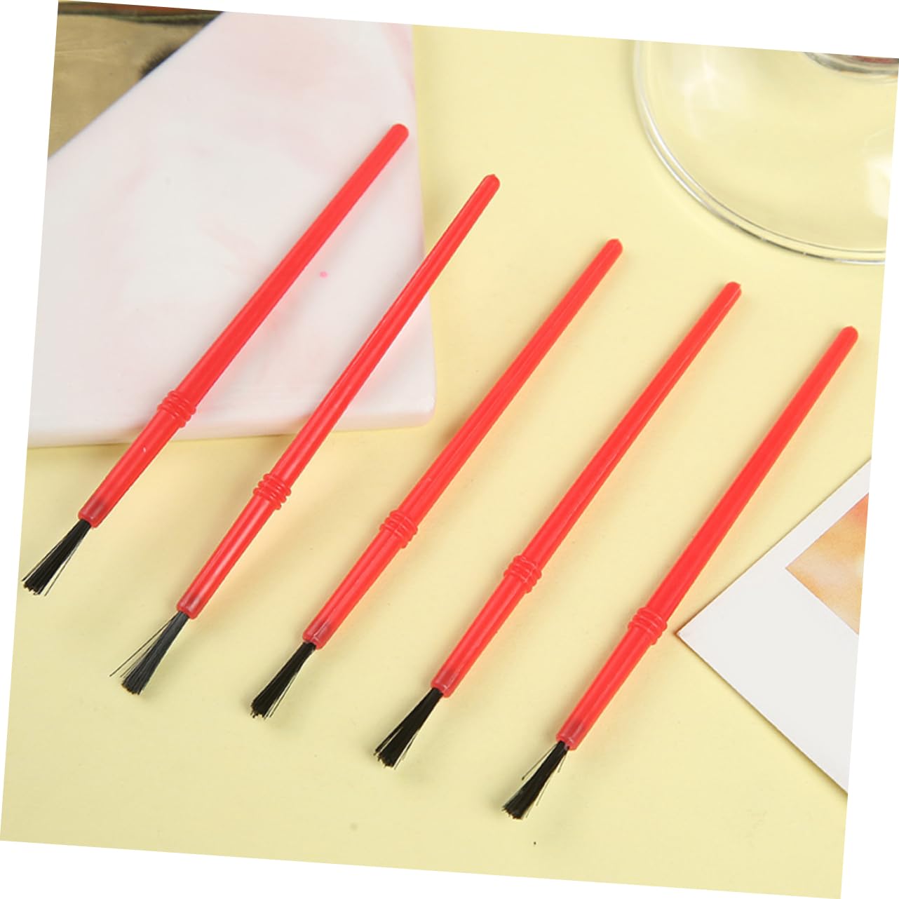 SHINEOFI 500 Piezas Cepillo Pequeño para Niños Pinceles Mezcla De Pigmentos Pincel De Pigmento Brocha Estudiante De Arte Pintura para Pintura Acrílica Pincel De Pintura Artística Rojo