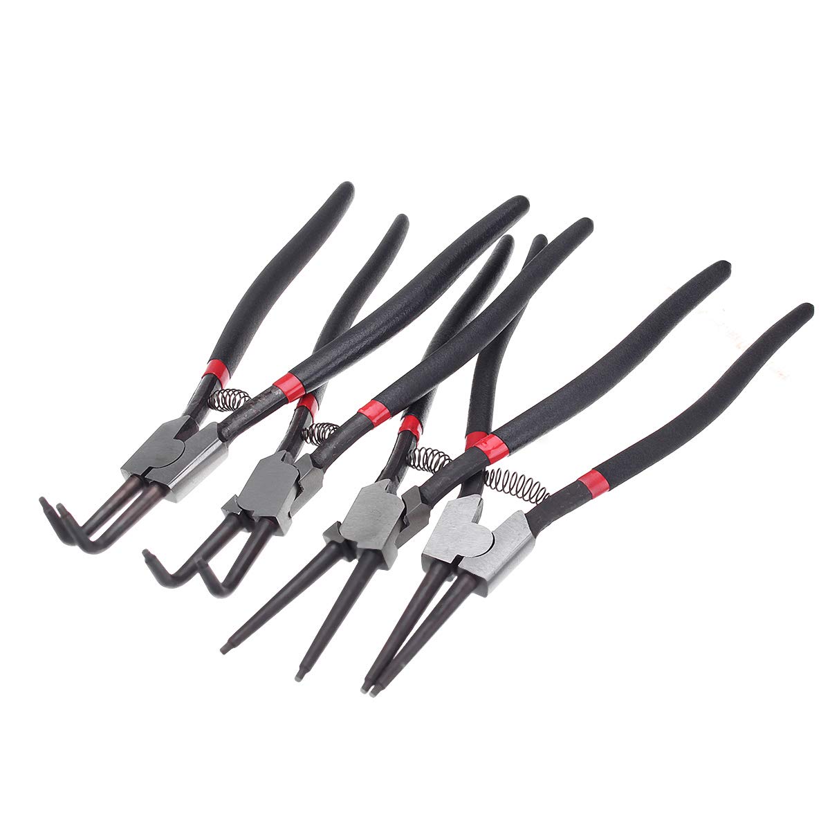 ChaRLes 4 Pezzi Portatile Anello Seeger Snap Pinza Set Interno Esterno Officina Garage Strumento