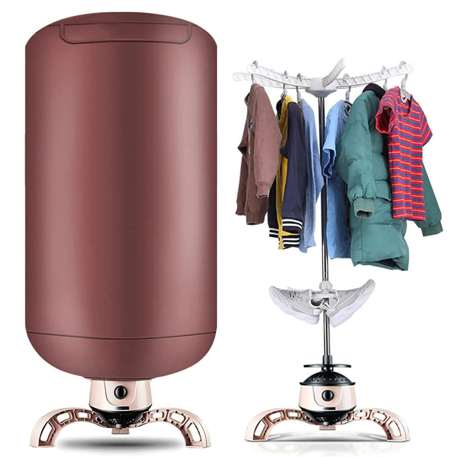GCCSSBXF Fast Drying Electric Clothes Dryer - 900W Portable Airer With 180 Min Timer, Energy-Efficient Hot Air Machine Stand Rack For Home Laundry & Dorms - Folding & Convenient