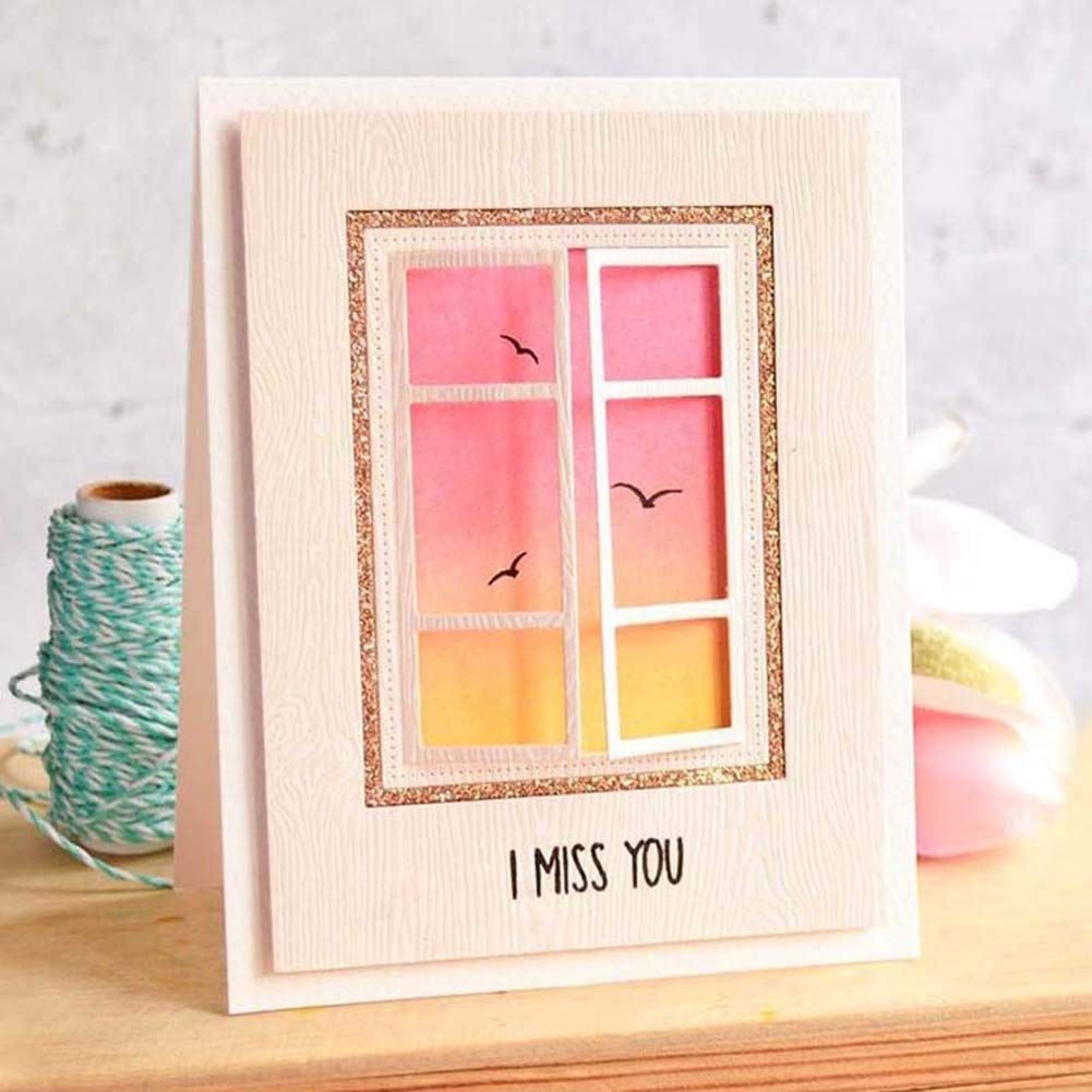 Ponnen Window Metal Cutting Dies DIY Scrapbooking Album Embossing Stencil Paper Cards Craft Making Decor