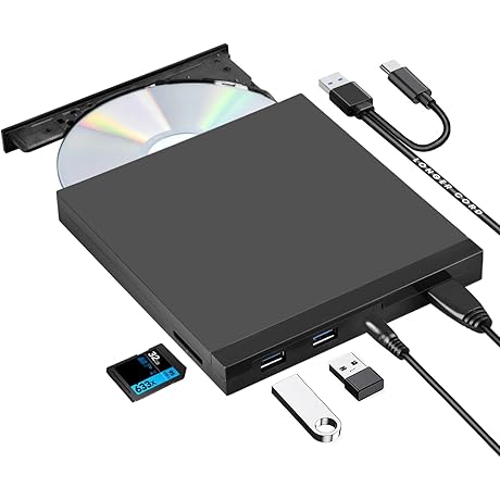 External CD Drive for Desktop: ROOFULL USB 3.0 & USB-C CD/DVD Burner