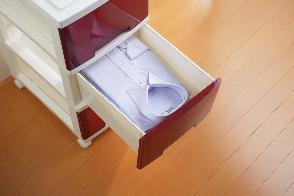 Amazon｜ILC LUGS 鏡面パネル収納チェスト 5段 ワインレッド｜チェスト