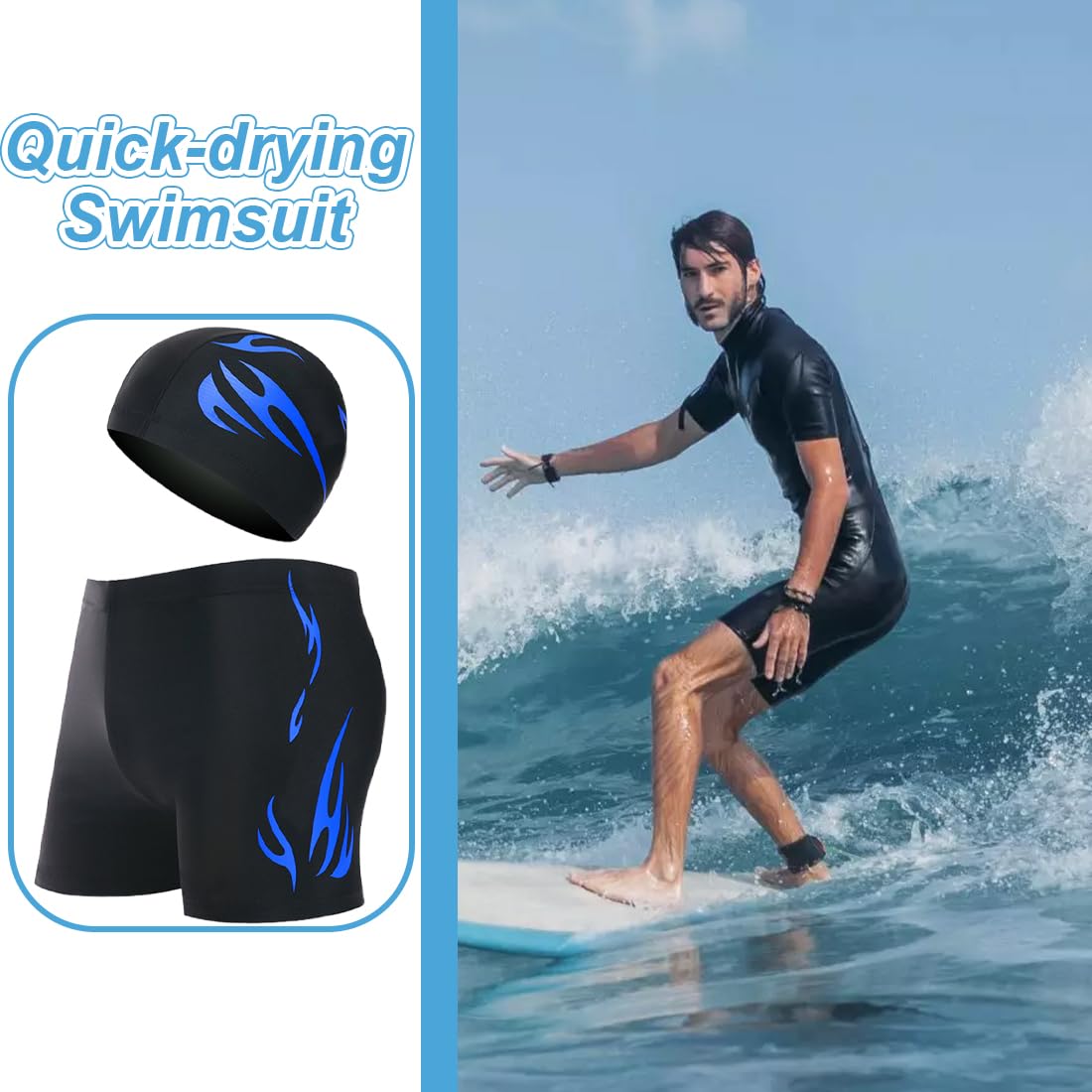 Traje de baño para Hombre con Capucha superelástico Playa Natación Buceo XL