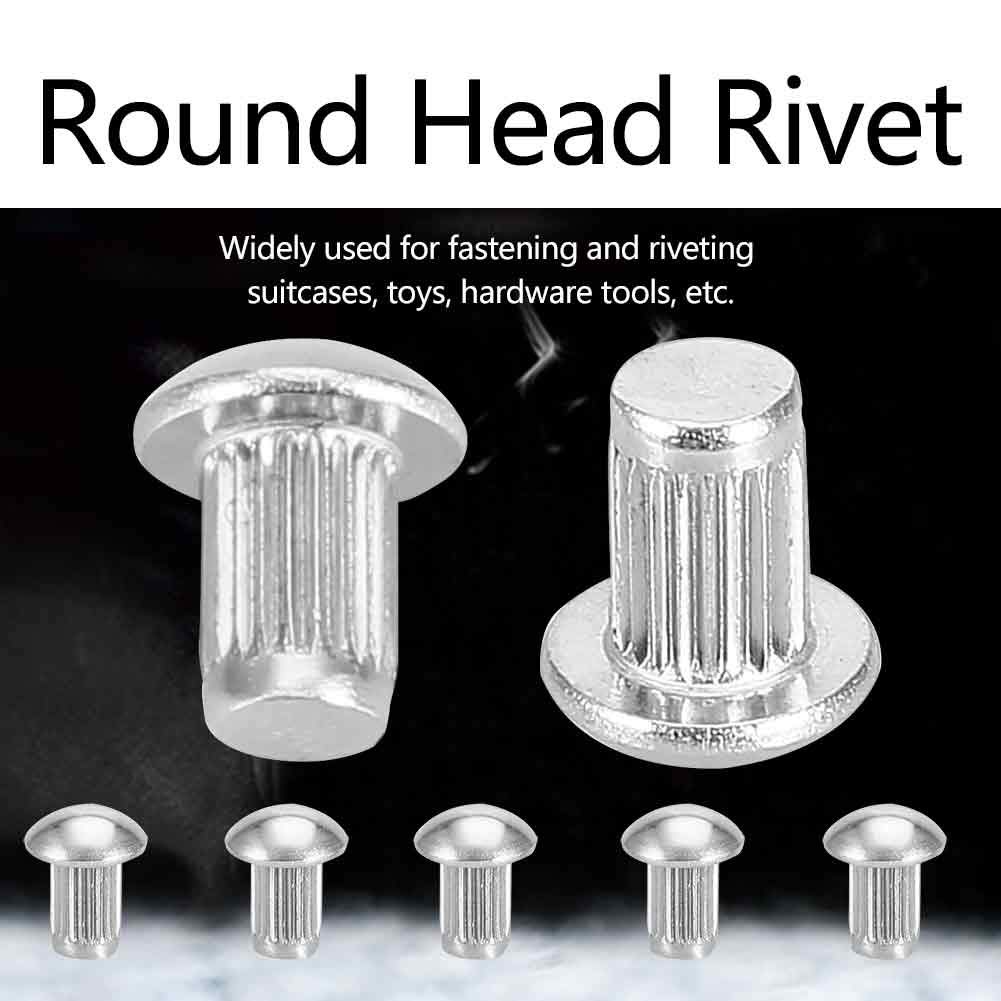 Solid Round Rivet Round Head Rivets 50pcs M5 Knurled Shank Solid Rivets - Stainless Steel ...