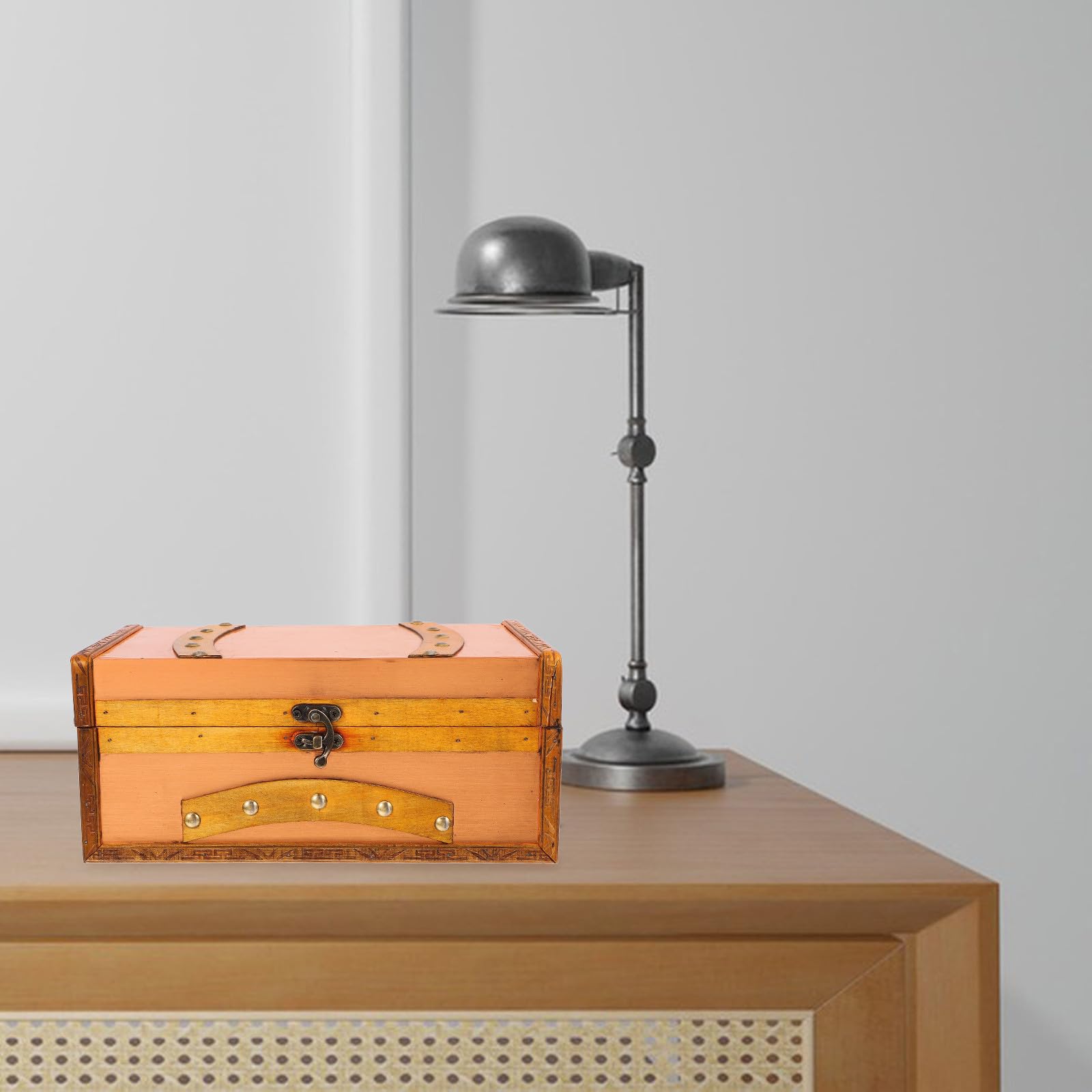 Caja de Almacenamiento Decorativa de Madera Retro para Tarjetas y Recuerdos