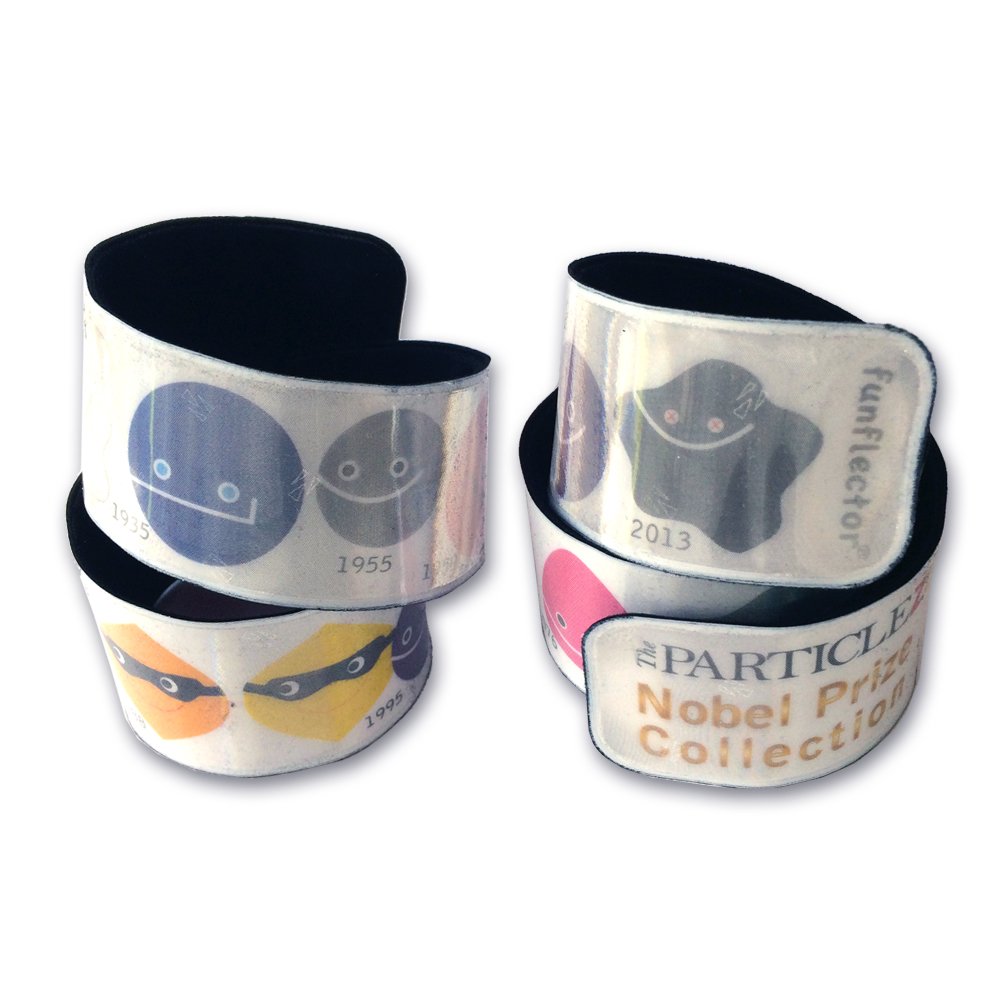 funflector Reflective Slap Bracelet - Particle Zoo - Nobel Prize Collection - 2-Pack