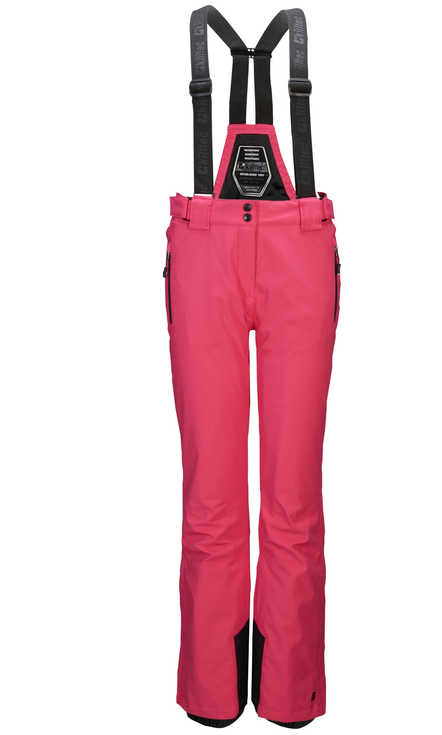 Killtec - Laraka, Pantaloni da Sci/Salopette da Sci con Pettorina Rimovibile e Protezione dei Bordi Donna