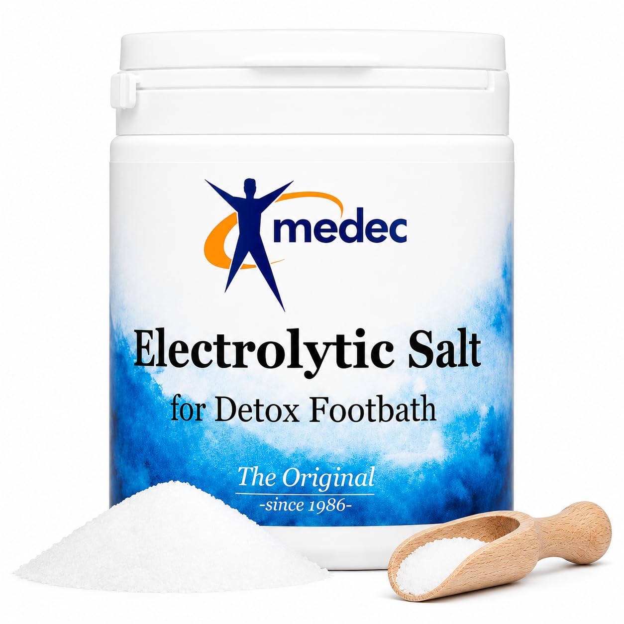 Sal de electrólisis de 800 g para baños de pies – Sal activadora para baños de pies desintoxicados e iónicos, apto para muchos aparatos electrolíticos, incluye cucharas medidoras, baño de pies