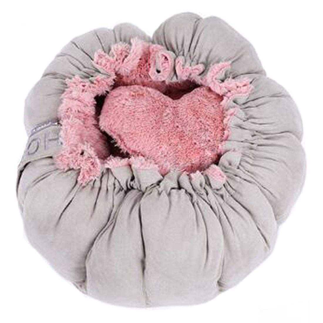 Cama y alfombrilla para perros pequeños para perros y gatos rosa redondo PTW05 (M)