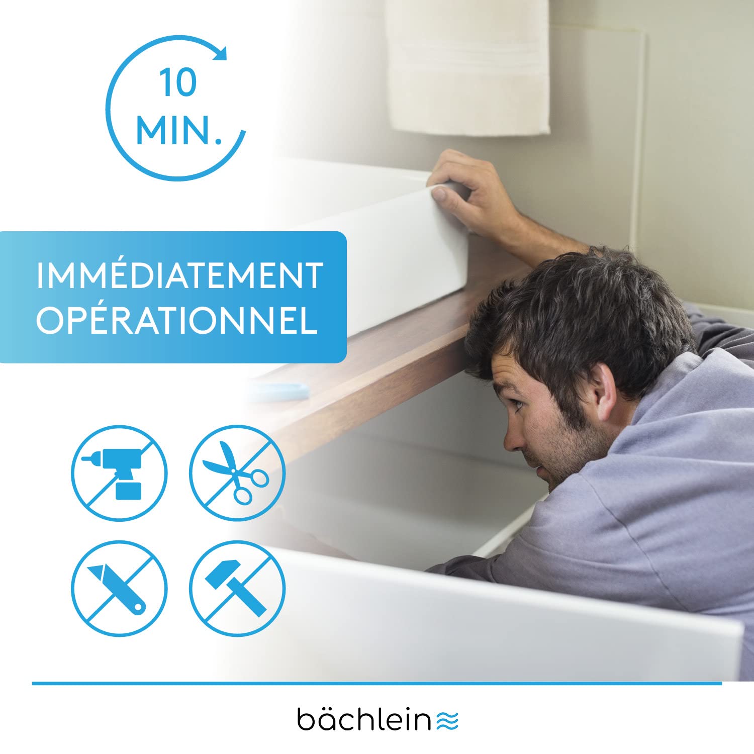 Bächlein Siphon Tubulaire Flexible Pour Évier de Cuisine - Siphon Avec Raccordement Double pour Appareil - Raccord Universel G 1 1/2"