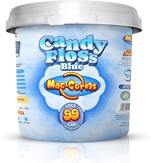 MacCorns - Traditional Blue Raspberry Candy Floss Bucket Serves 24 Party Portions What Ever Your Occasion, We Cater for Your Celebration