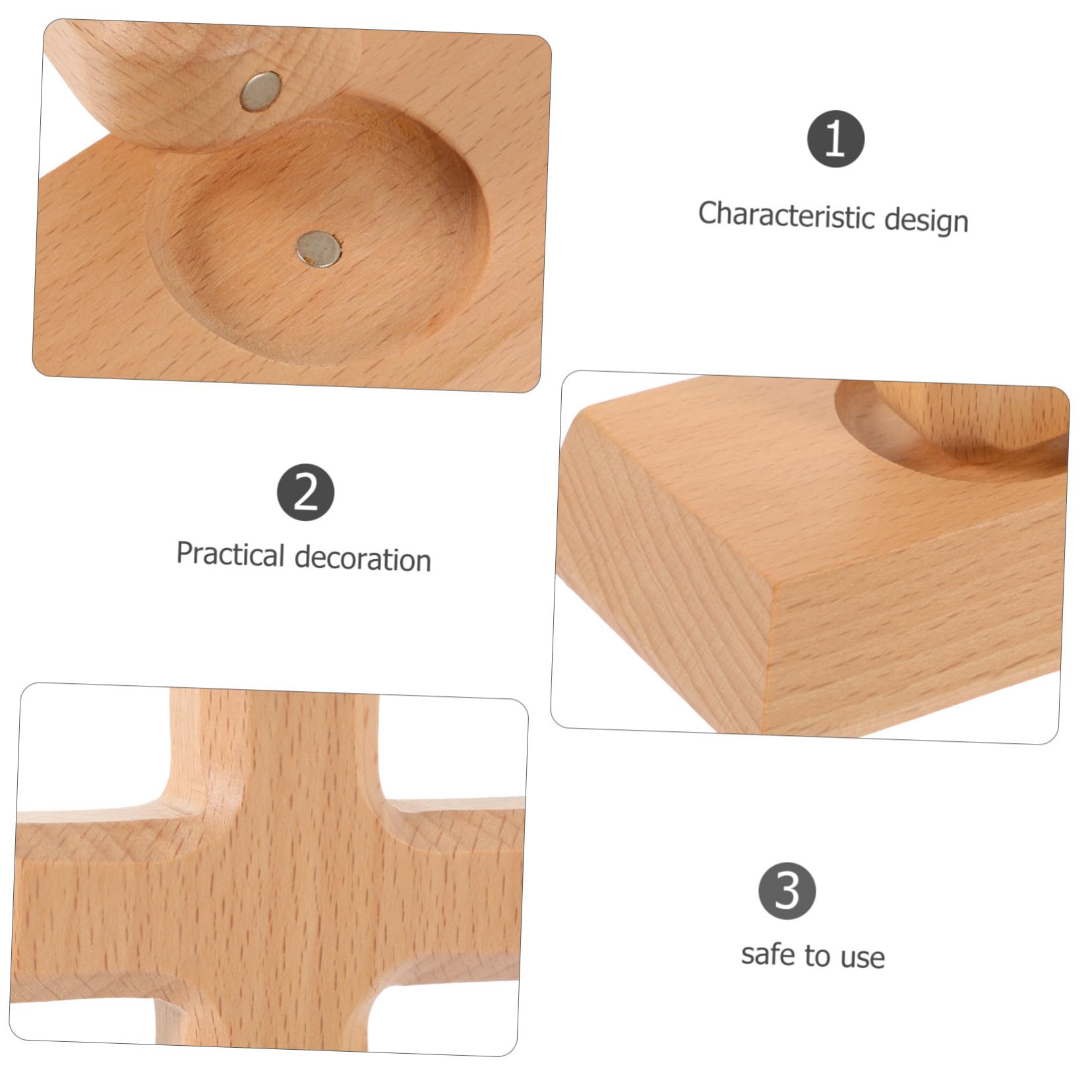 TOPPERFUN Beech Holy Cross Ornament 5.71In Wooden Cross Decor for Home Bedroom Desktop and Wall Hanging Decoration Religious Craft - Image 3