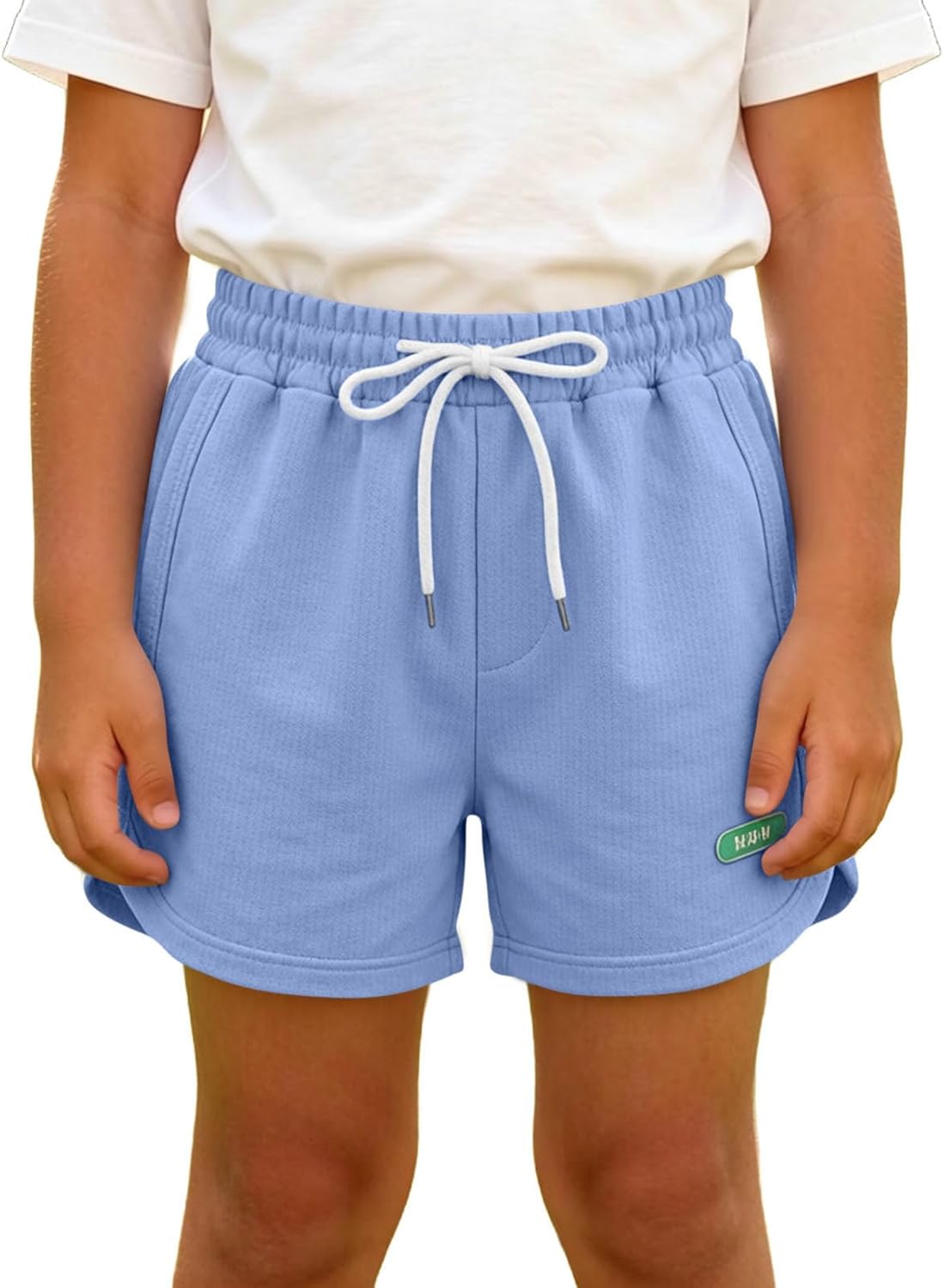 wodceeke Girls Sweat Shorts Pull on High Waist Wide Leg Active Shorts for Running Workout Summer Lounge