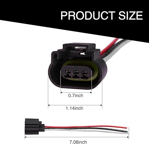 Miniatura 2 de Slykew 2 adaptadores hembra H139008 para enchufe de automóvil, bombillas antiniebla para vehículos, accesorios de arnés de cableado universal para