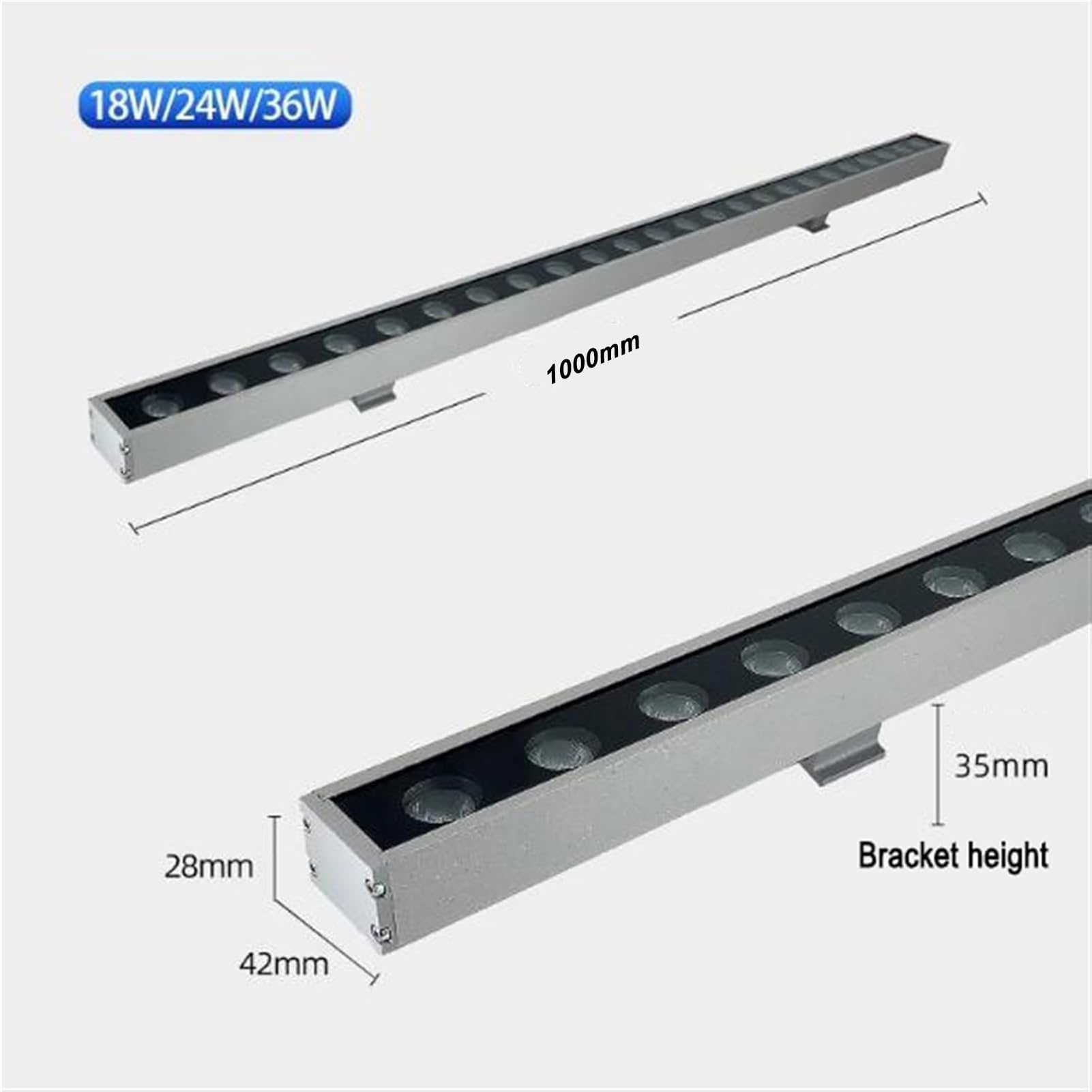Faretti da Incasso for Esterni - Luci Paesaggistiche - Faretto LED, Faretto A Fascio LED Impermeabile IP67, Luce Lineare A LED da Interro, per Illuminazione di Giardini(Red,18W(24V))