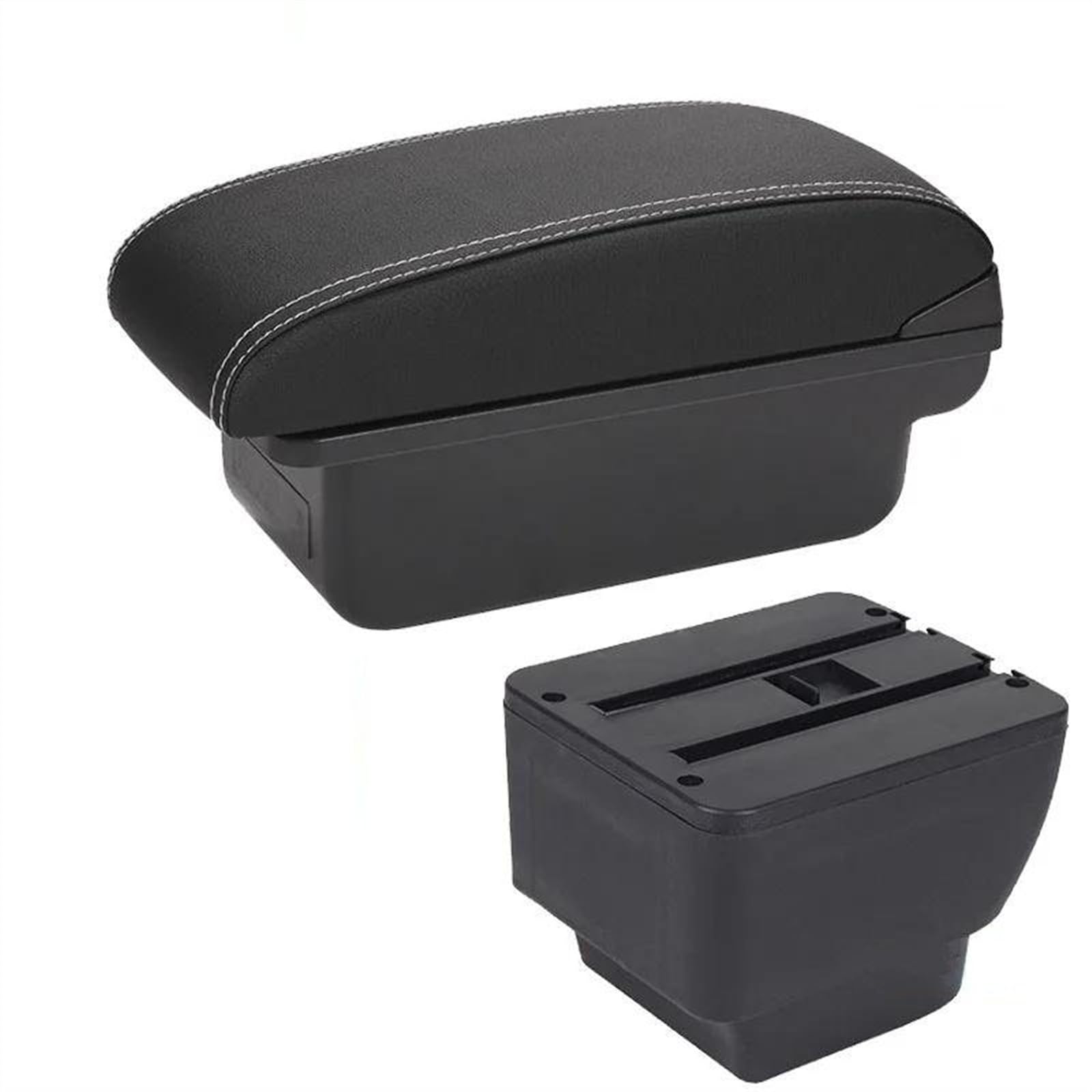 YSDSLS Car Armrest Box Retrofit Parts Storage Interior Accessories For MAZDA 2 Demio(3 Black white NOUSB)