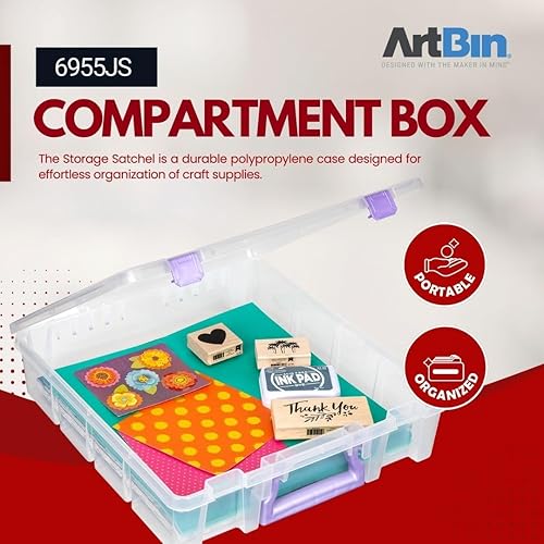 Miniatura 3 de ArtBin 6955JS Super Satchel - Caja de almacenamiento transparente para manualidades, color morado, paquete de 1