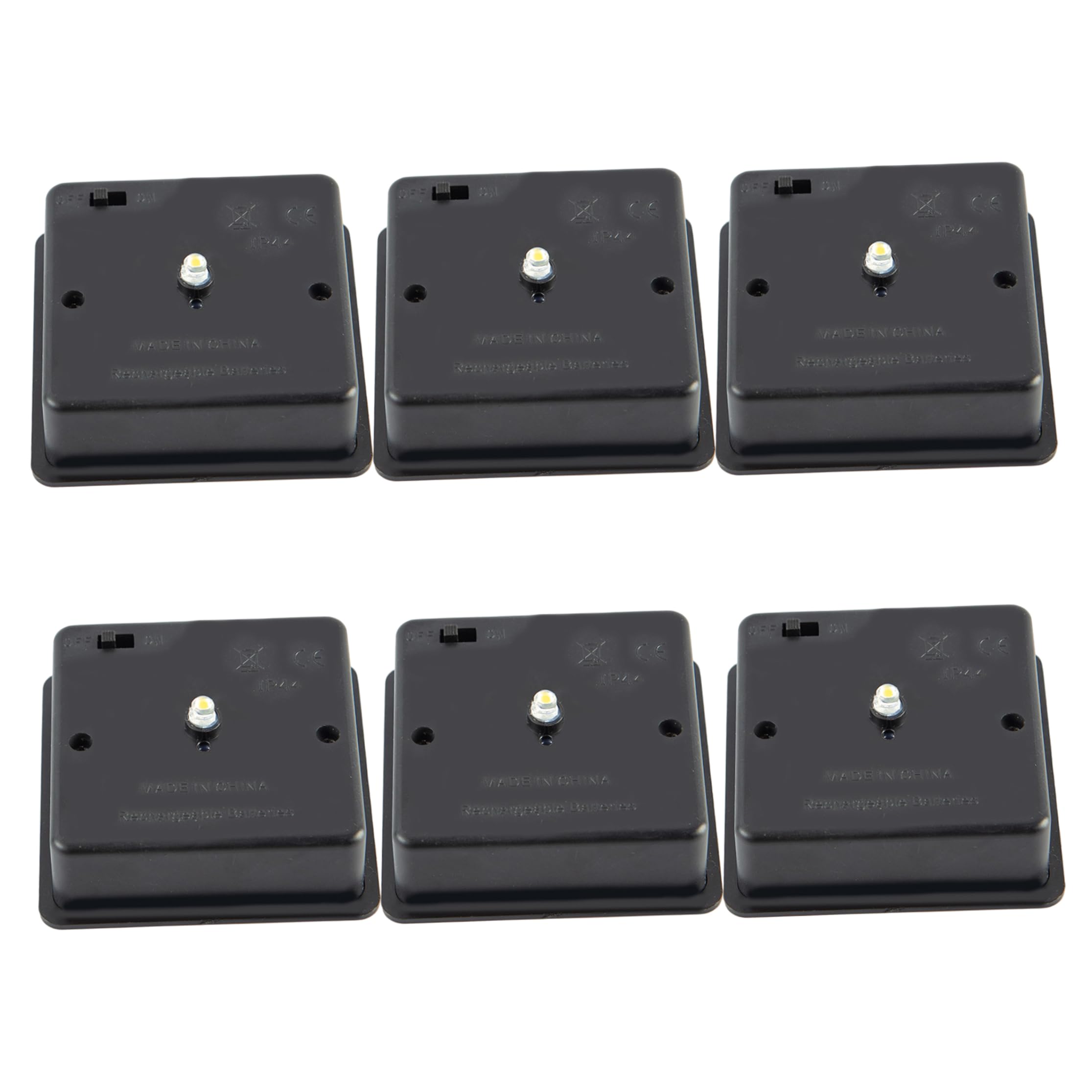 Aetherize 6 Pack Square Solar Light Replacement Top, Waterproof Solar Replacement Lights for Lanterns Outdoor, 2.80×2.80inch Black Square Light Top