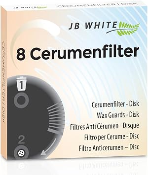 JB White Phonak CeruShield Disc Audeo 8 Pieces Hearing Aid Filter for Marvel Paradise | 1 Distributor | Cerumen Filter for Hearing Aid | 8x Wax Protection Filter Hearing Aid Accessory | Wax
