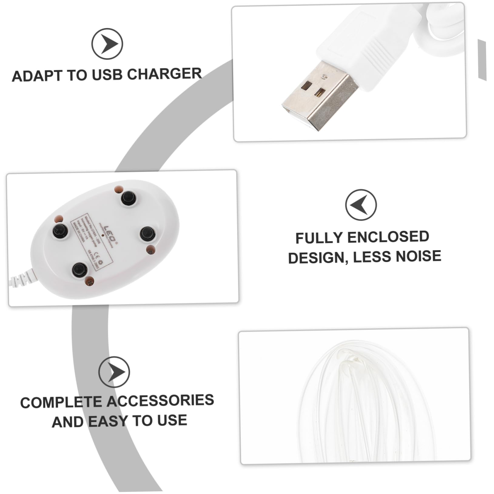 BESPORTBLE USB Sauerstoffpumpe Aquariumpumpe USB Belüfterpumpe Tragbare Aquarium Luftbelüfterpumpe Aquarium Sauerstoffpumpe Mini Aquarium Luftpumpe Gaspumpe Bewegung Aus