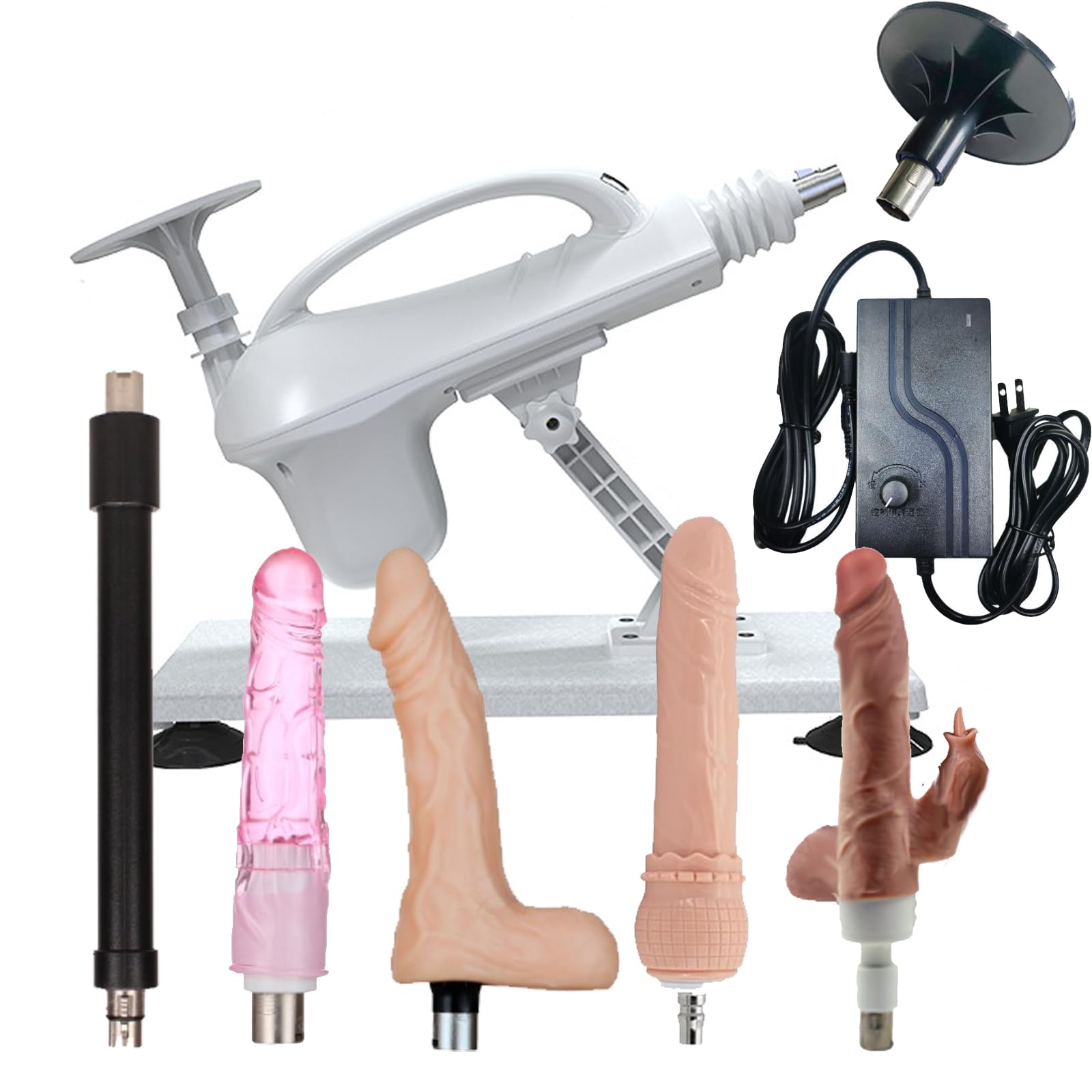 AMAZBEE Máquina Sexual Consolador Automático para Joder con Múltiples Accesorios con Pantalla Digital Calefactora Diseño de Empuje Automático (6 pcs)