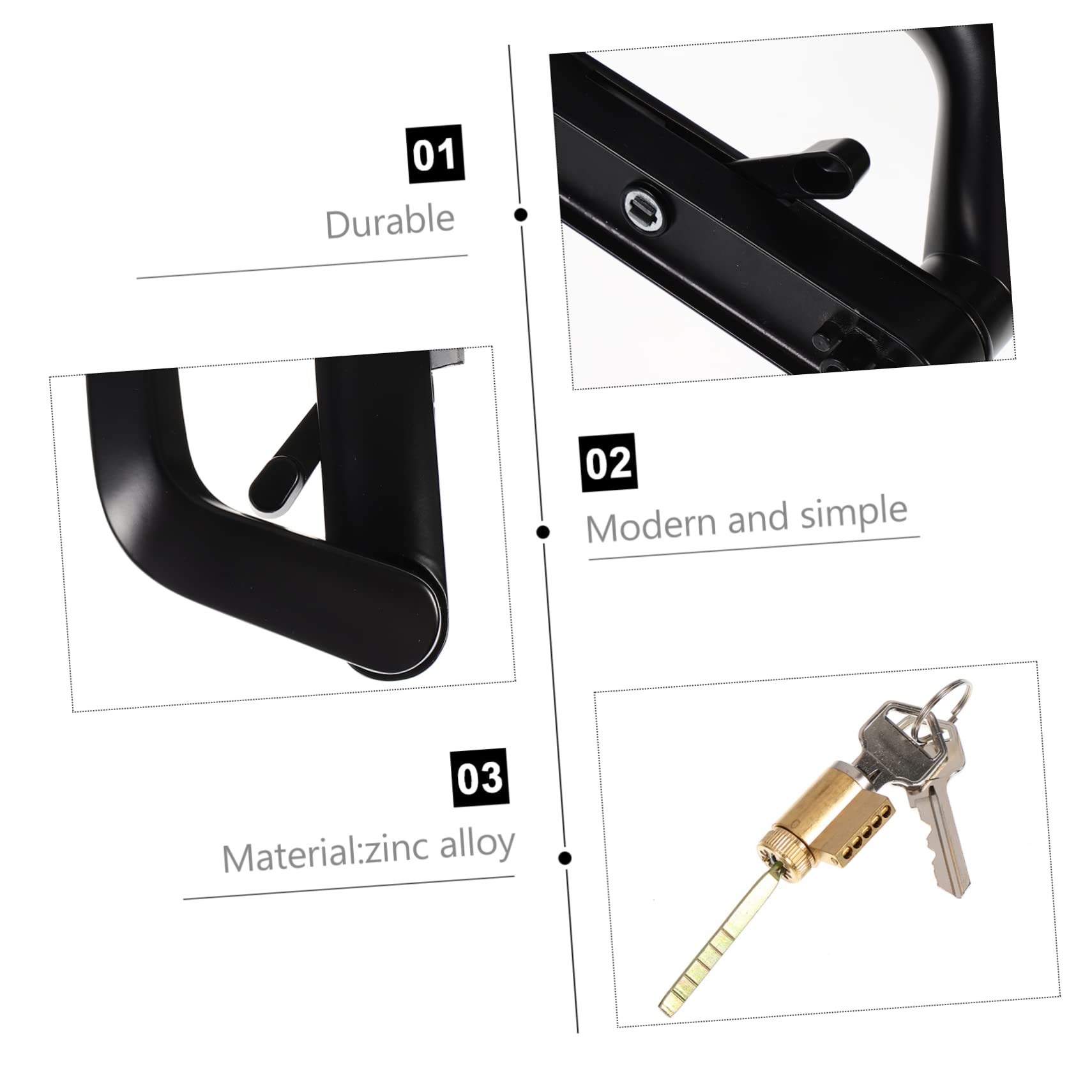 NUOBESTY Serrure de Porte Coulissante Loquet Simple Face Facile à Installer en Alliage de Zinc avec Clé Ensemble Pratique de 1 Set pour Balcon Cuisine