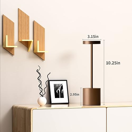 Miniatura 2 de SAKRINGT Paquete de 2 lámparas de mesa inalámbricas recargables, luz de mesa alimentada por batería de 5000 mAh, lámpara de escritorio LED portátil