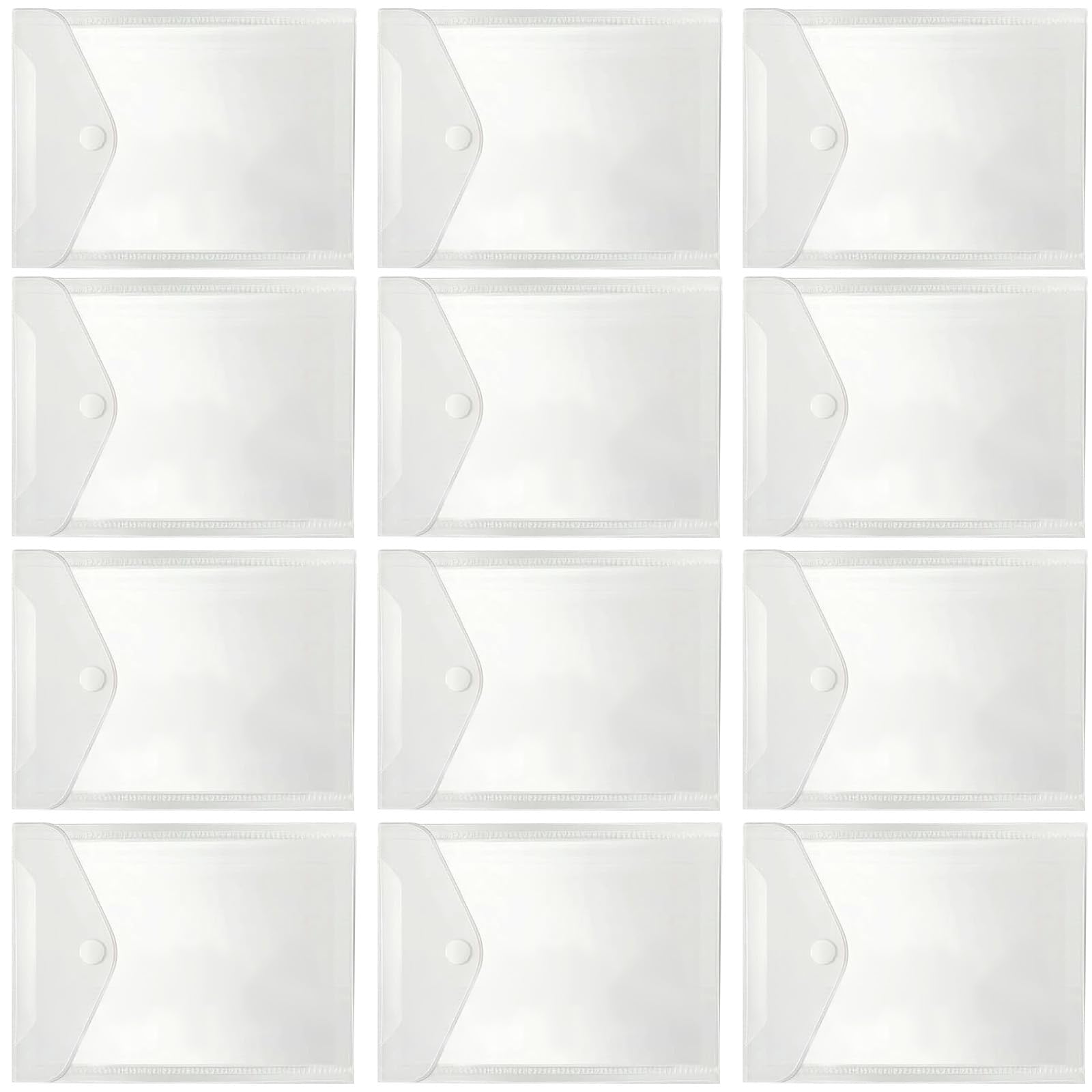Zeiwohndc 5Inx7in 12 Pieces Pp Sticker Storage Bags With Easy Open Feature For Quick Access And Protective Sticker Collector Structure Multipurpose Clear Pp Bags With Button Great For Stickers Jewelry And Objects