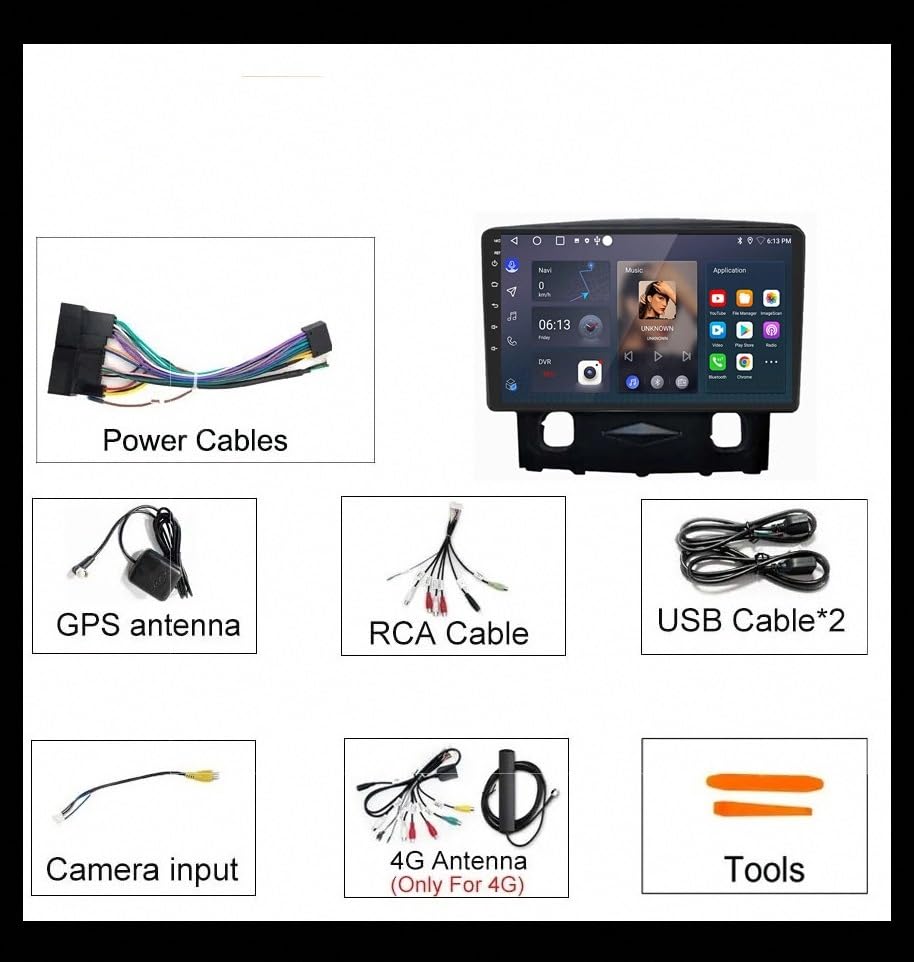 Pantalla Carplay para Ford Kuga 2008-2010 con Android Auto y GPS de 32GB 7